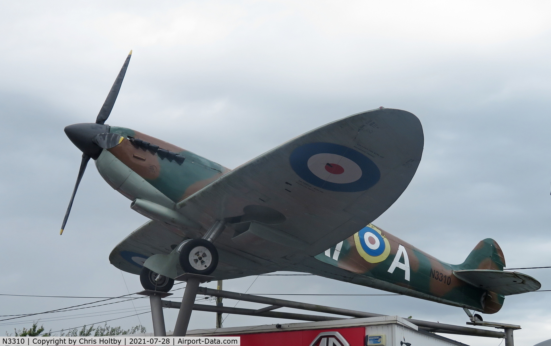N3310, Supermarine 361 Spitfire IX Replica C/N Not found, Preserved replica built for the 1969 film The Battle of Britain on the forecourt of Lodge Hill MG Motor dealer in Abingdon, privately owned by Peter Jewson to commemorate women pilots in the Battle of Britain.