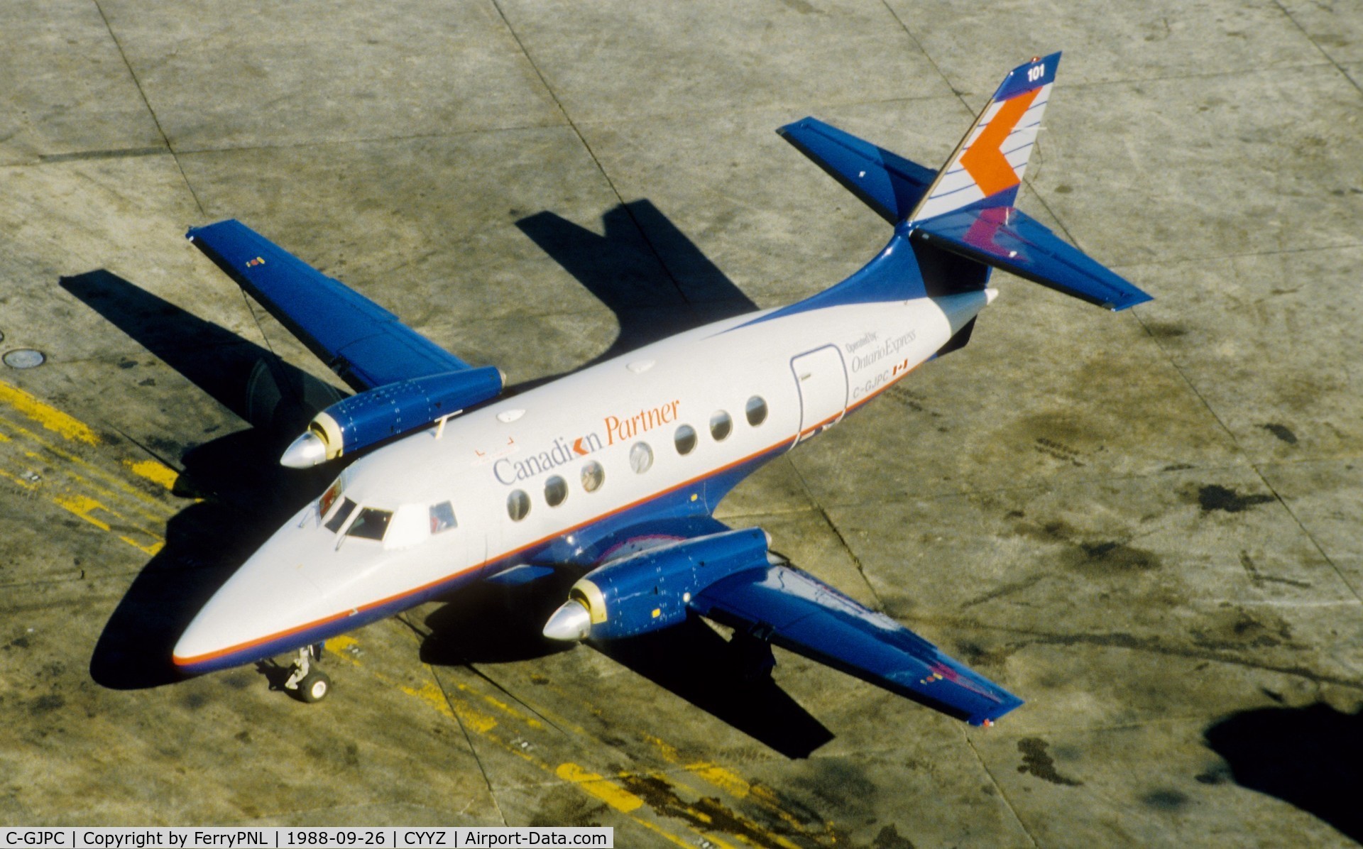 C-GJPC, 1986 British Aerospace BAe-3112 Jetstream 31 C/N 733, Ontario Express operating on behalf of Canadien
