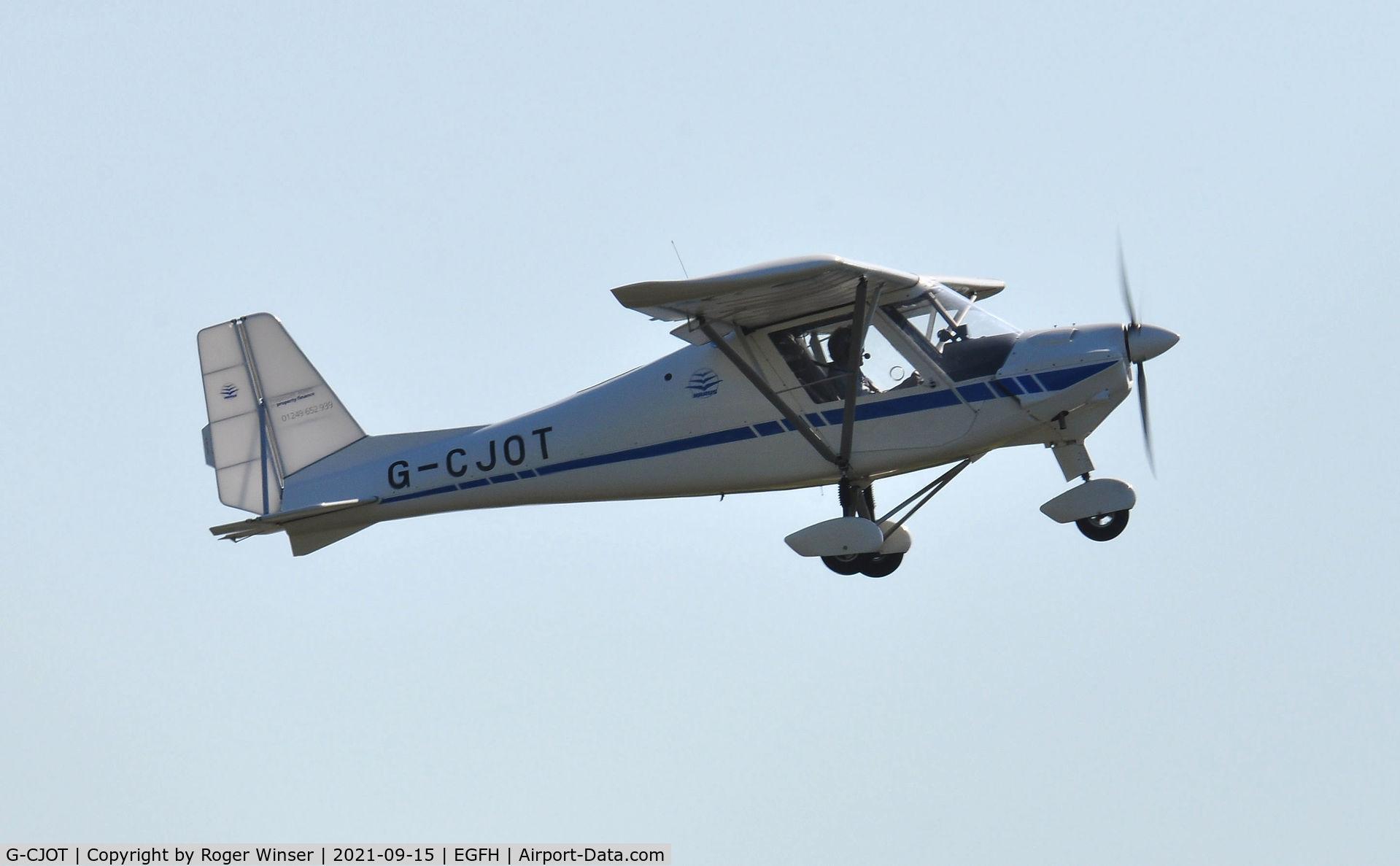 G-CJOT, 2016 Comco  Ikarus C42 FB80 Bravo C/N 1606-7459, Visiting C.42 departing Runway 28.