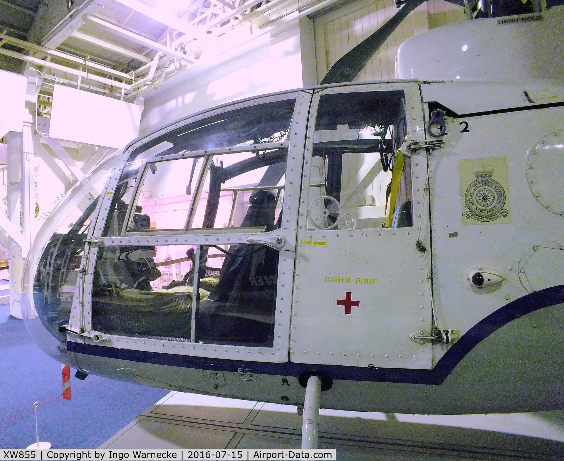 XW855, 1973 Westland SA-341D Gazelle HT3 C/N WA1050, Sud Aviation (Westland) SA.341D Gazelle HT3 at the RAF-Museum, Hendon