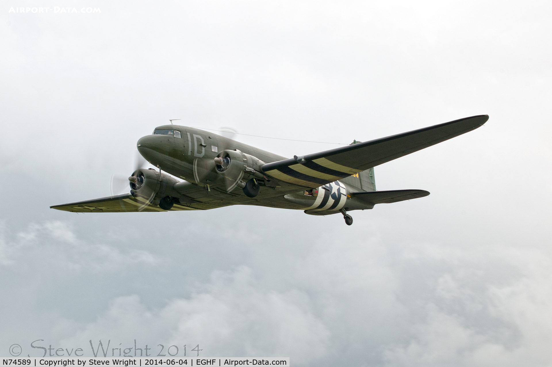 N74589, 1943 Douglas DC3C-S1C3G (C-47A) C/N 9926, D-Day 70th Anniversary, Lee on the Solent UK