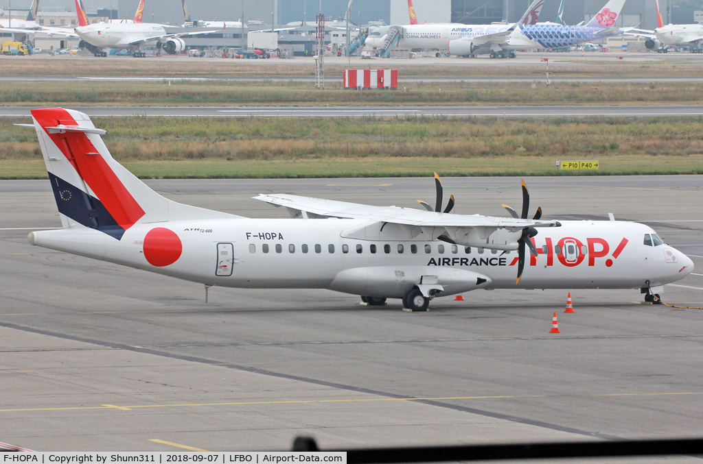 F-HOPA, 2013 ATR 72-600 C/N 1042, Parked at the General Aviation area...