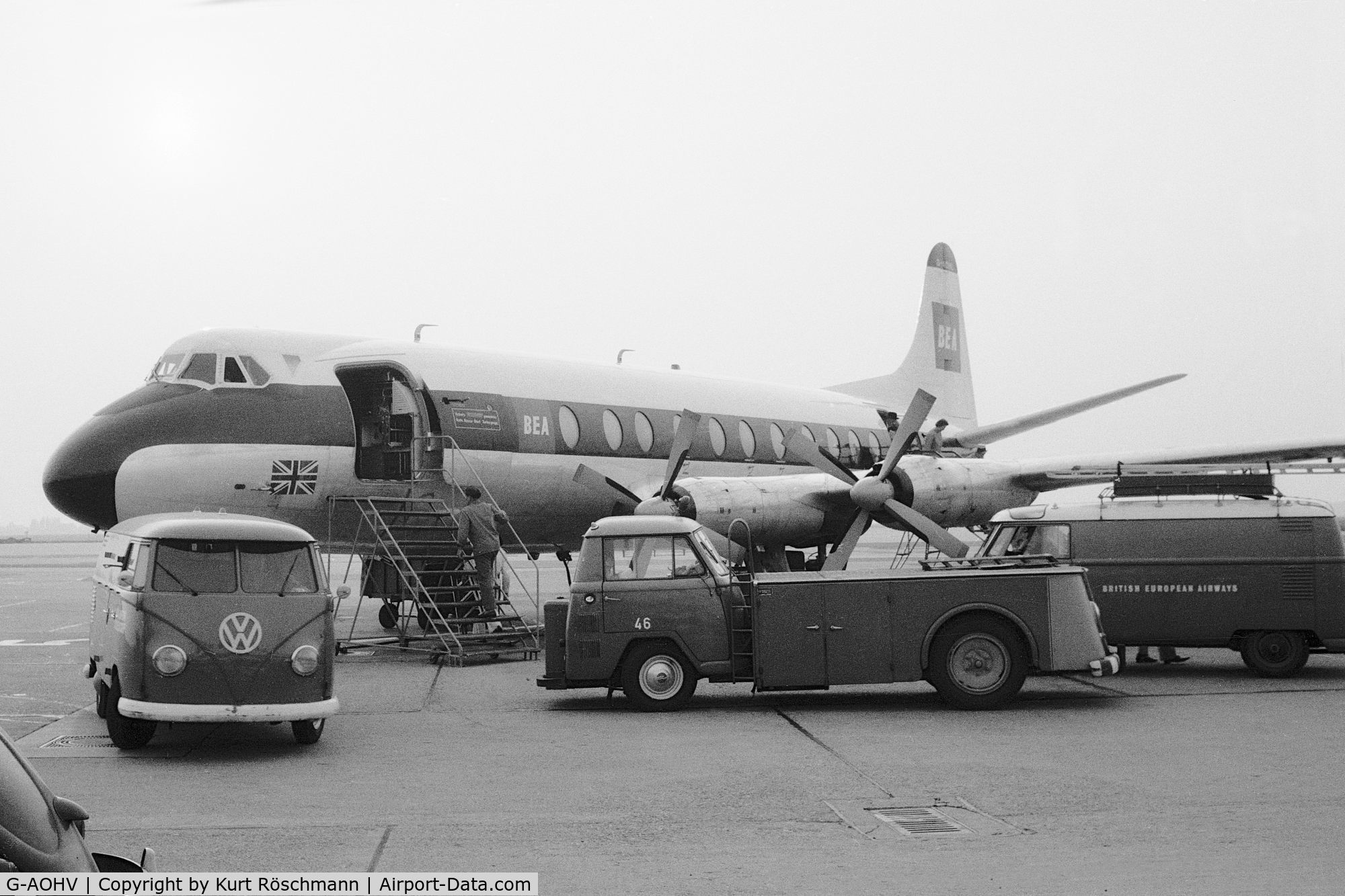 G-AOHV, 1957 Vickers Viscount 802 C/N 170, Berlin airport, ready for the flight back to Düsseldorf