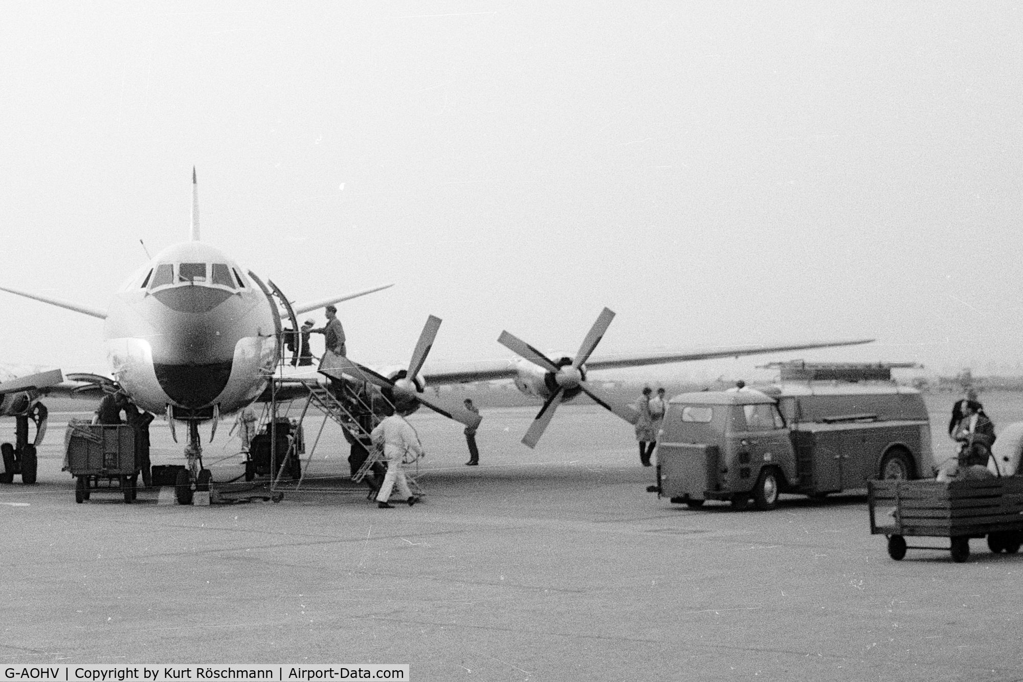 G-AOHV, 1957 Vickers Viscount 802 C/N 170, Berlin airport, ready for the flight back to Düsseldorf