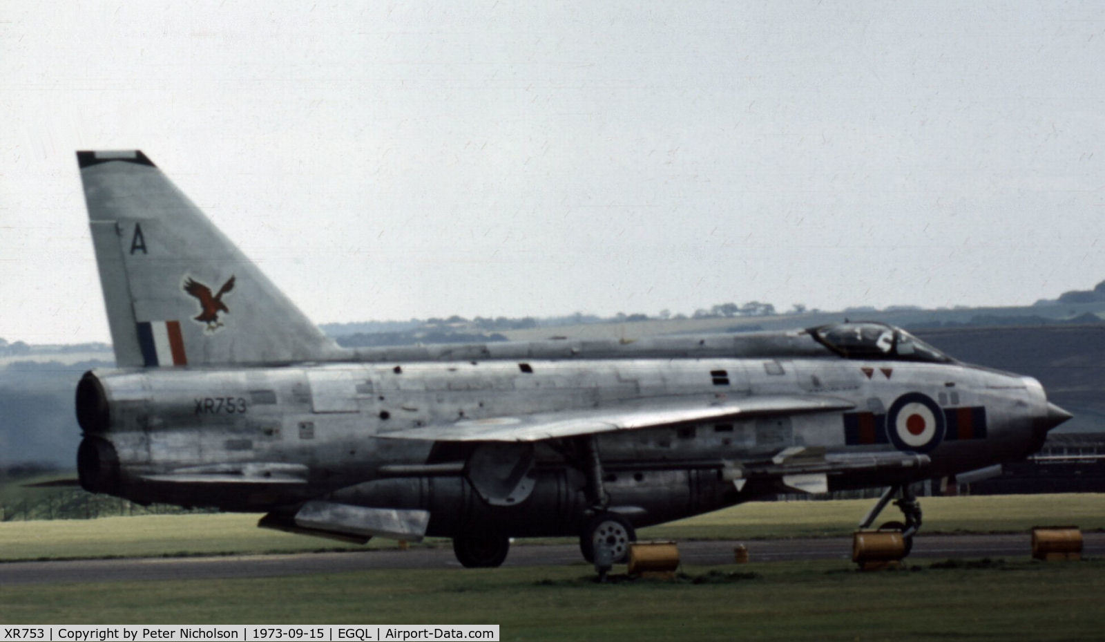 XR753, 1965 English Electric Lightning F.6 C/N 95218, Lightning F.6 of 23 Squadron as seen at the 1973 RAF Leuchars Airshow.