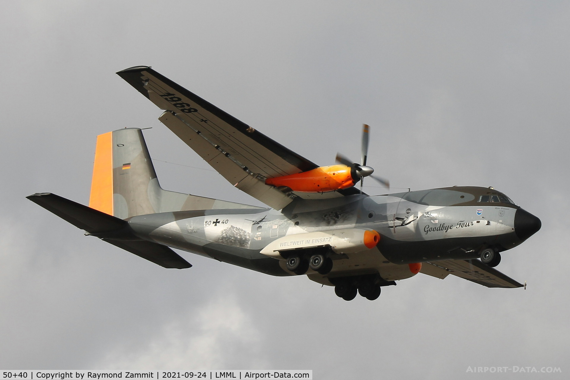 50+40, Transall C-160D C/N D62, Transall C-160D 50-40 German Air Force in her last appearance seen here landing to participate in the Malta International Airshow 2021.