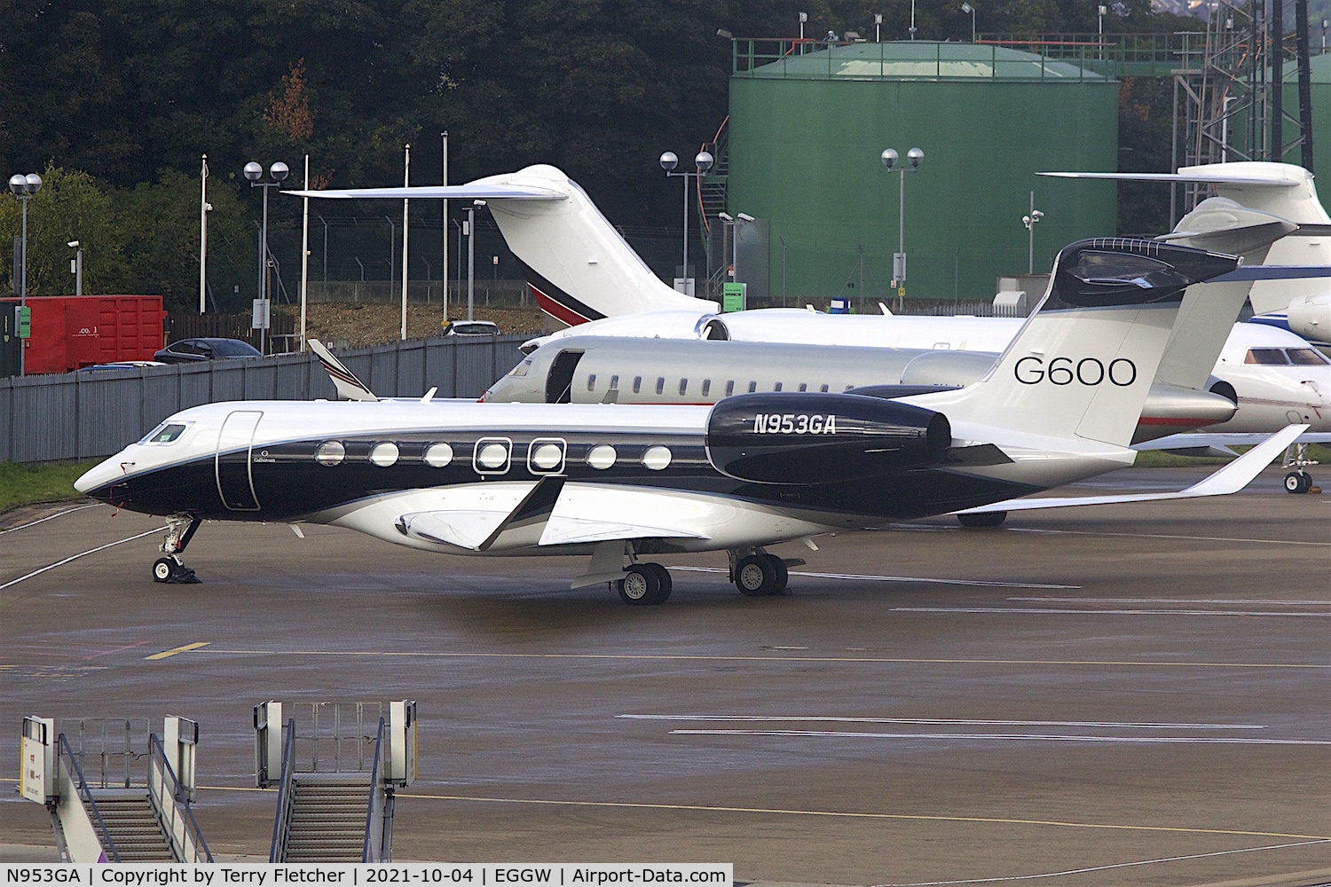 N953GA, 2021 Gulfstream Aerospace GVII-G600 C/N 73053, At Luton