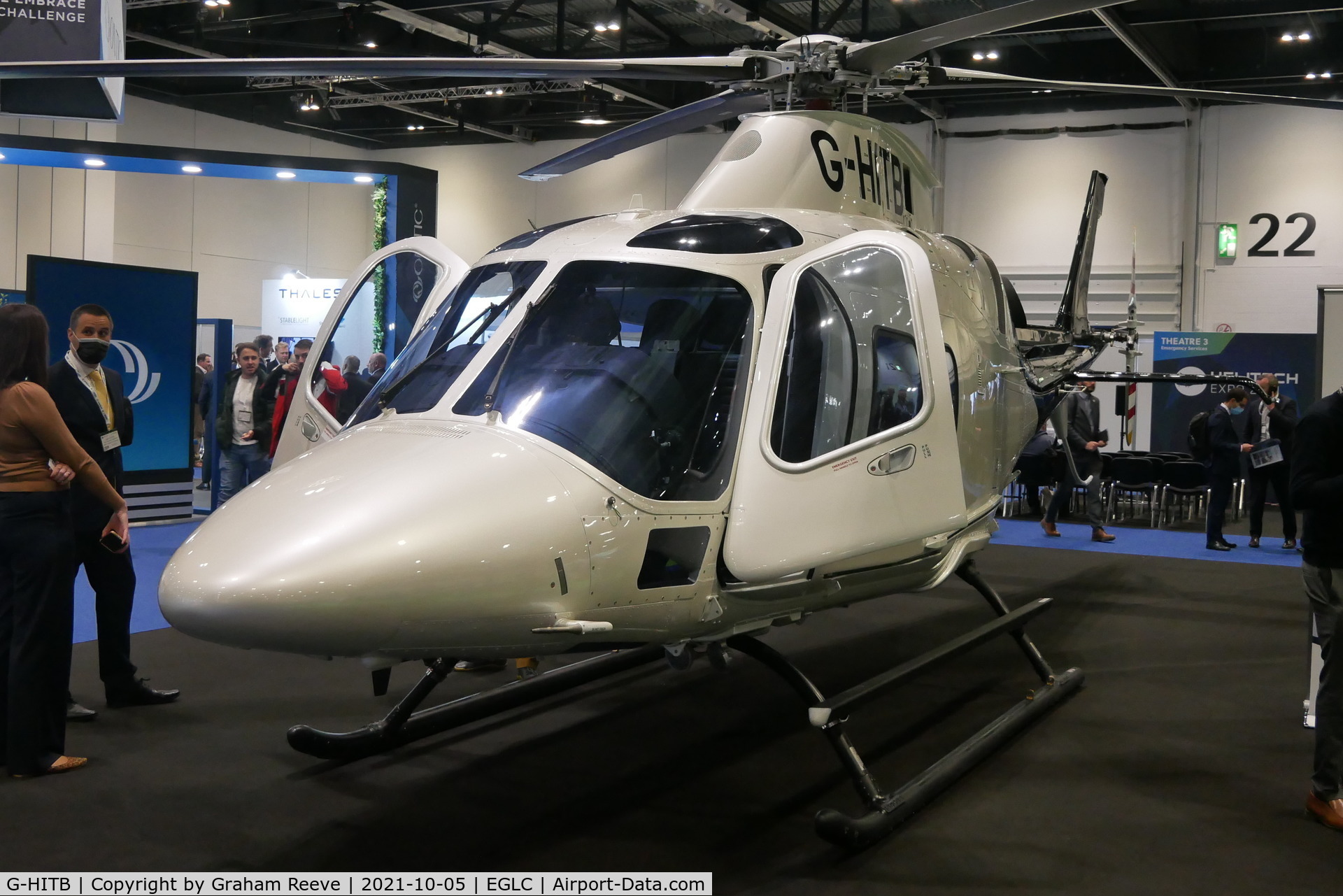 G-HITB, 2020 Leonardo A-109S Trekker C/N 22736, On display at Helitech 2021, in the Excel Centre London.