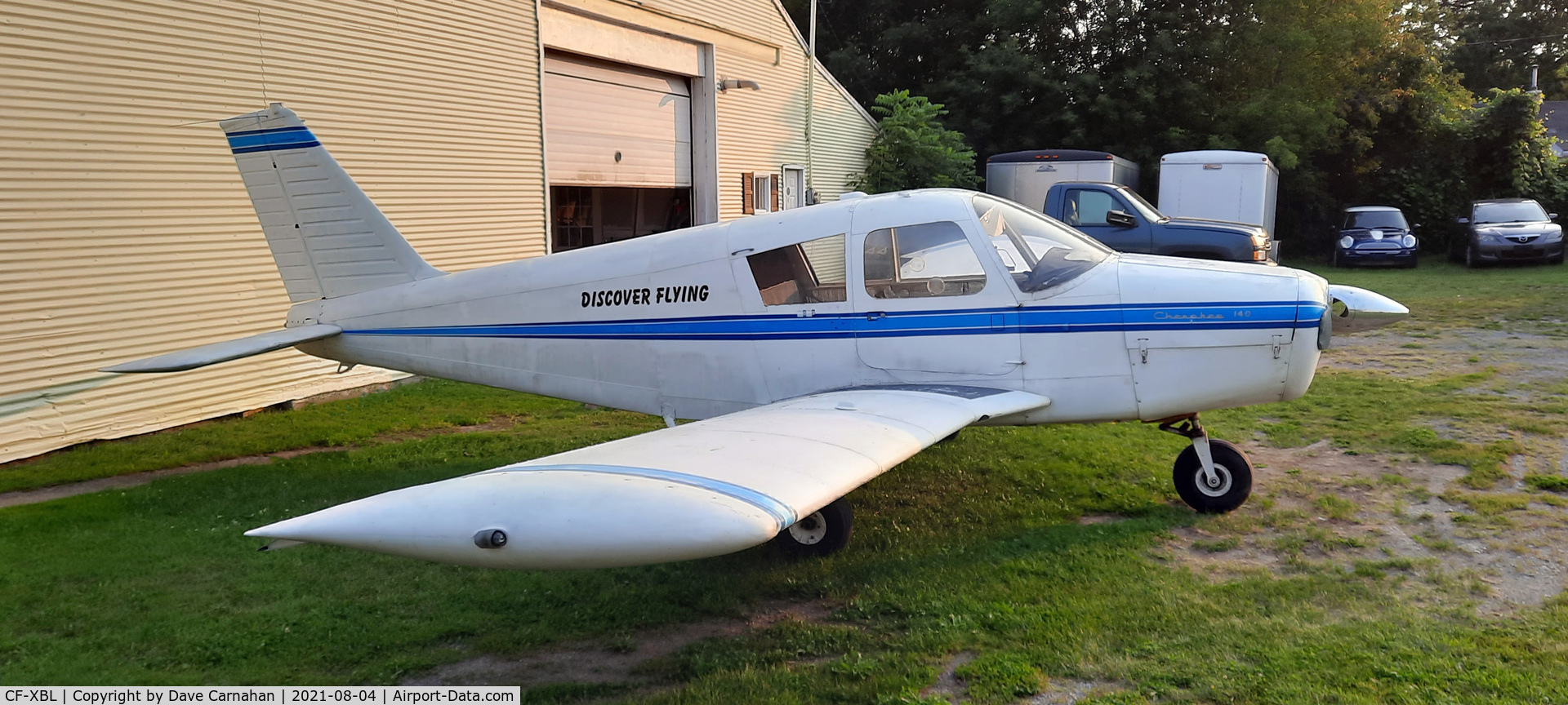 CF-XBL, 1968 Piper PA-28-140 C/N 28-24603, Now de-registered, what was once CF-XBL awaits a new role as a static display aircraft. The registration CF-XBL is currently registered to a Wittman Tailwind