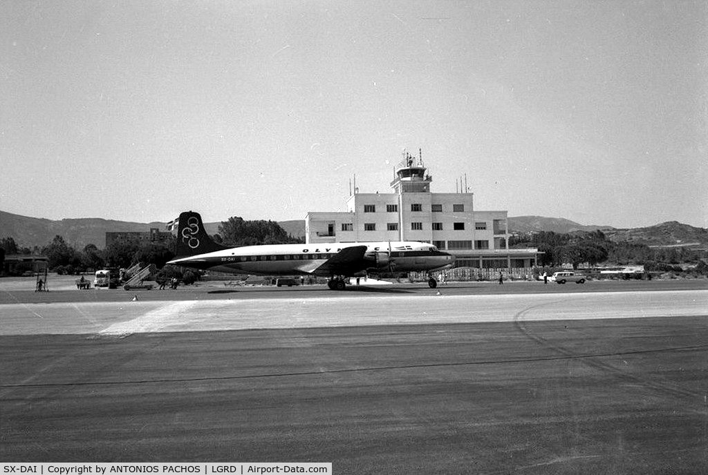 SX-DAI, 1958 Douglas DC-6B C/N 45544, DOUGLAS DC-6A SX-DAI  Isle of Crete' MARITSA RHODES  LGRD 1969