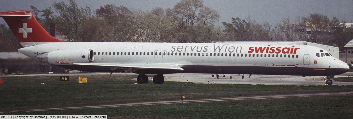 HB-IND, 1980 McDonnell Douglas MD-81 (DC-9-81) C/N 48003, Used for the Vienna-Zürich Shuttle in the Mid-1990s.
