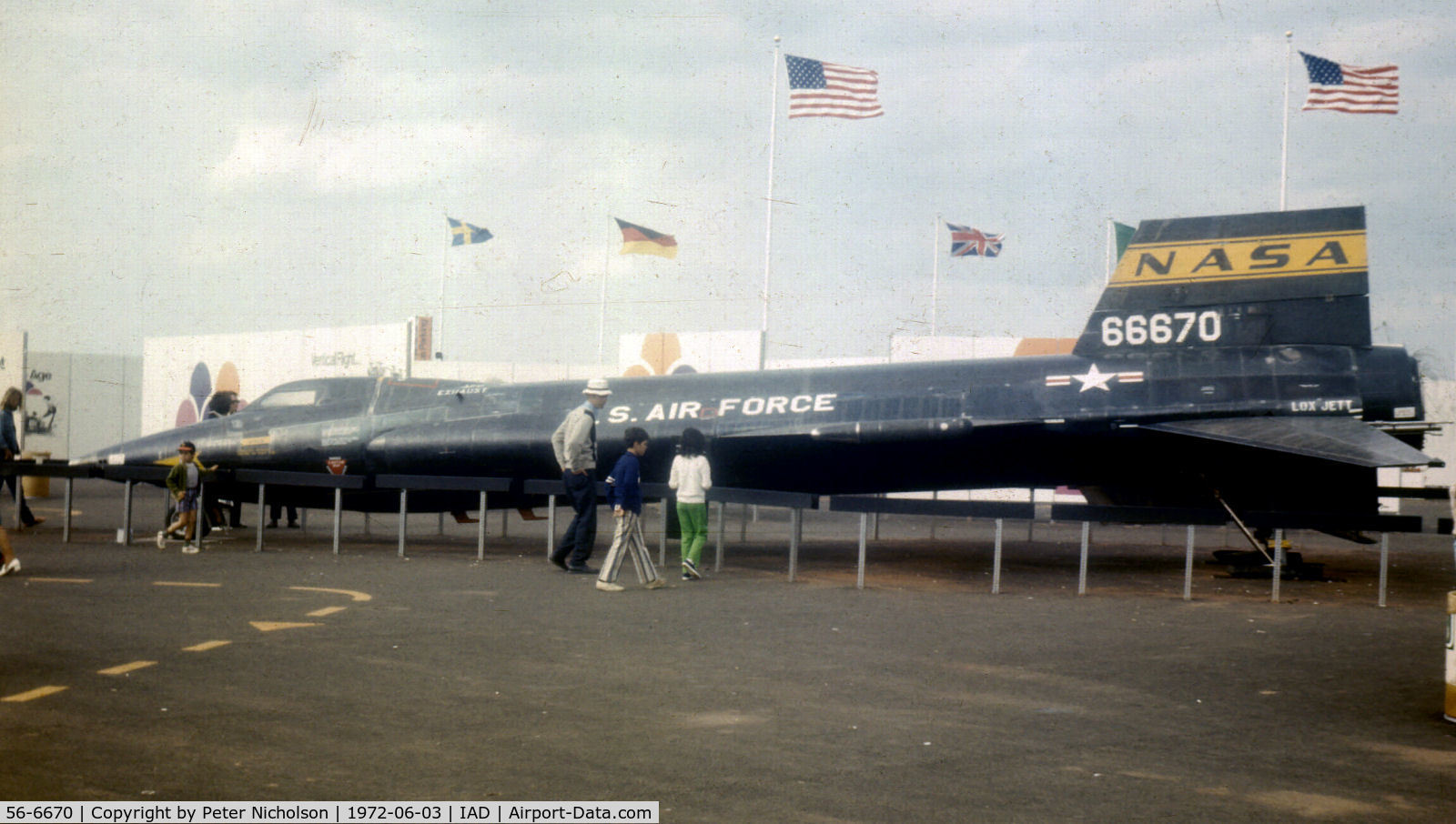 56-6670, 1956 North American X-15A C/N 240-1, On display at the U.S. International Transportation Exposition known as Transpo 72 held at Dulles International Airport, Virginia
