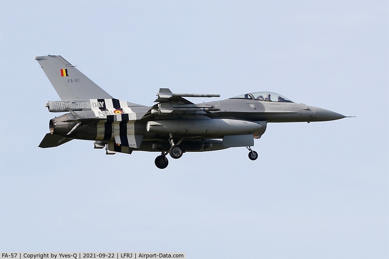 FA-57, 1980 SABCA F-16AM Fighting Falcon C/N 6H-57, SABCA F-16AM Fighting Falcon, On final rwy 07, Landivisiau naval air base (LFRJ)