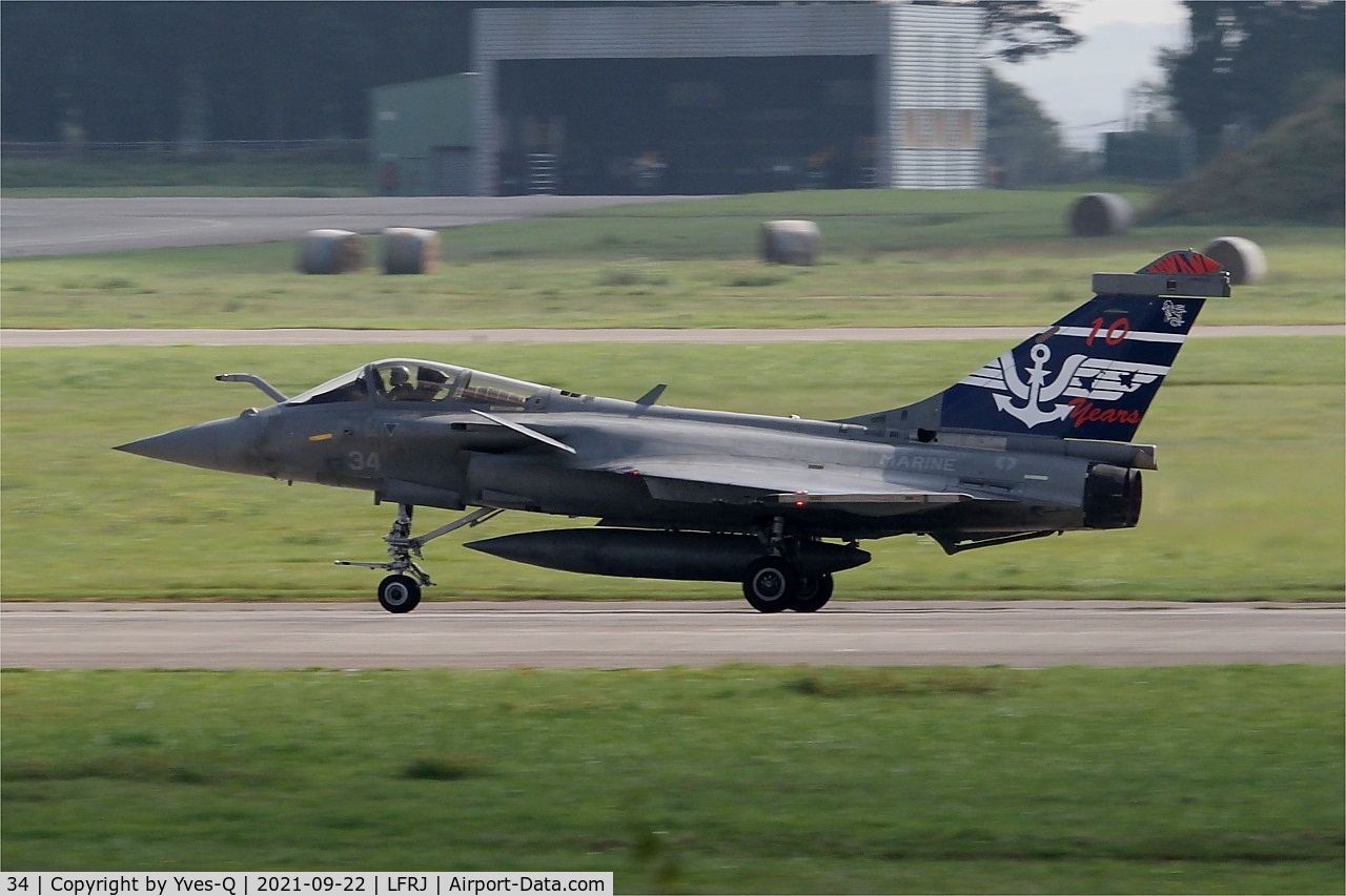 34, Dassault Rafale M C/N 34, Dassault Rafale M, Take off run rwy 07, Landivisiau naval air base (LFRJ)