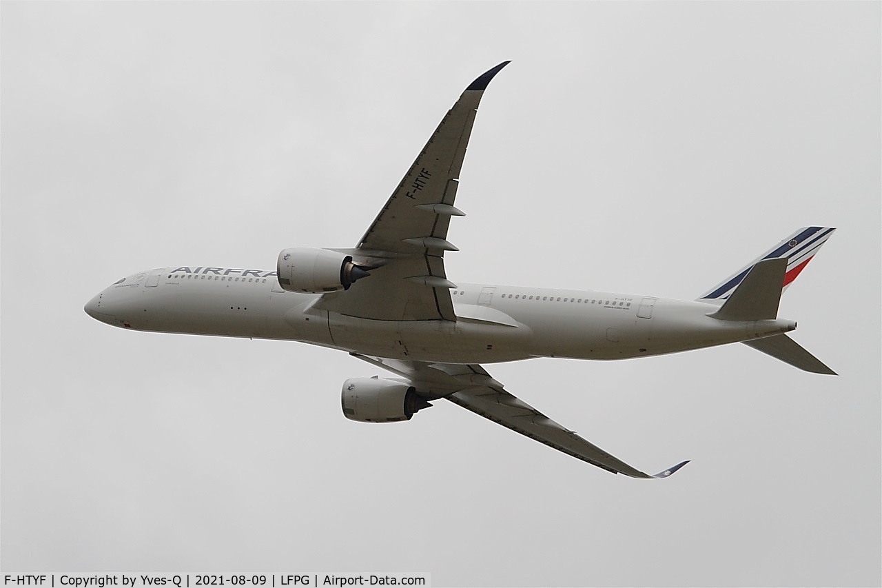 F-HTYF, 2020 Airbus A350-941 C/N 422, Airbus A350-941, Take off rwy 06R, Roissy Charles De Gaulle Airport (LFPG-CDG)