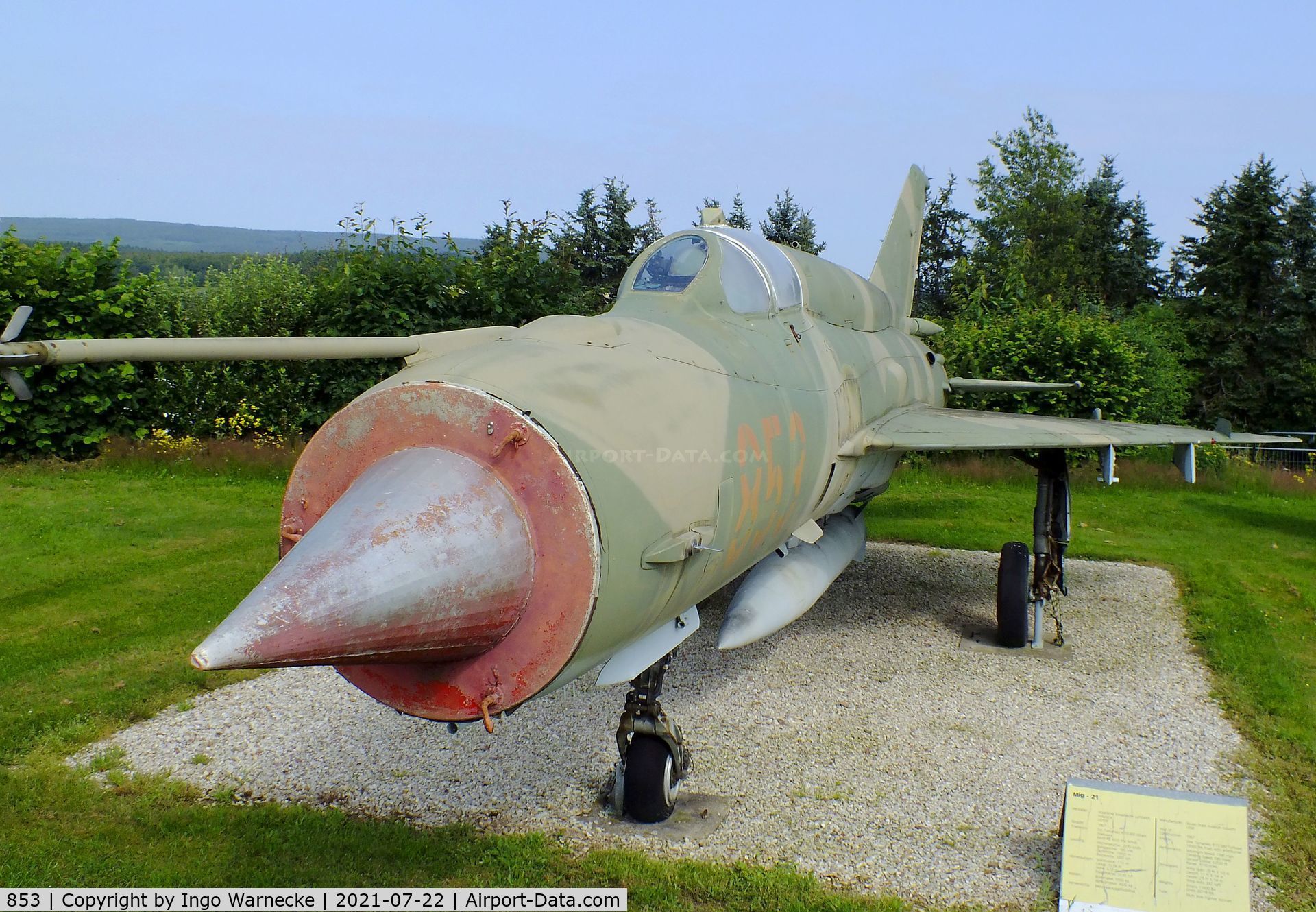 853, Mikoyan-Gurevich MiG-21Bis C/N 75058015, Mikoyan i Gurevich MiG-21bis SAU FISHBED-N at the Flugausstellung P. Junior, Hermeskeil