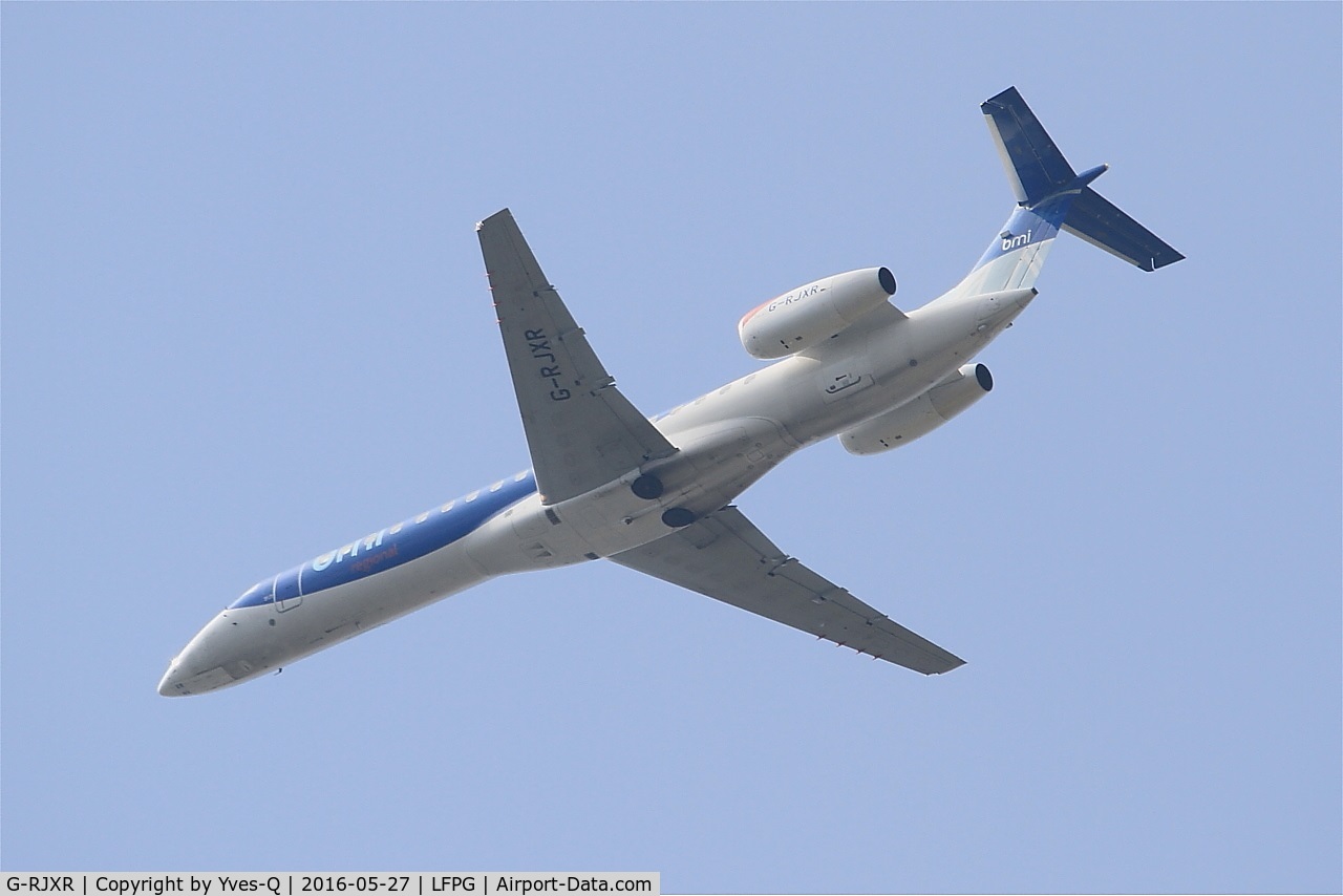 G-RJXR, 1998 Embraer EMB-145EP (ERJ-145EP) C/N 145070, Embraer EMB-145EP, Climbing from rwy 27L, Roissy Charles De Gaulle airport (LFPG-CDG)
