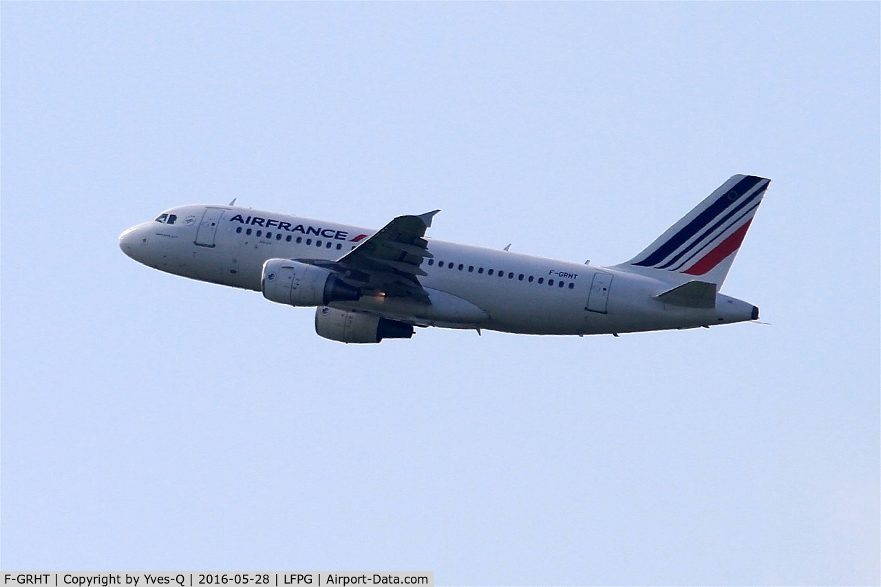 F-GRHT, 2001 Airbus A319-111 C/N 1449, Airbus A319-111, Climbing from rwy 08L, Roissy Charles De Gaulle airport (LFPG-CDG)