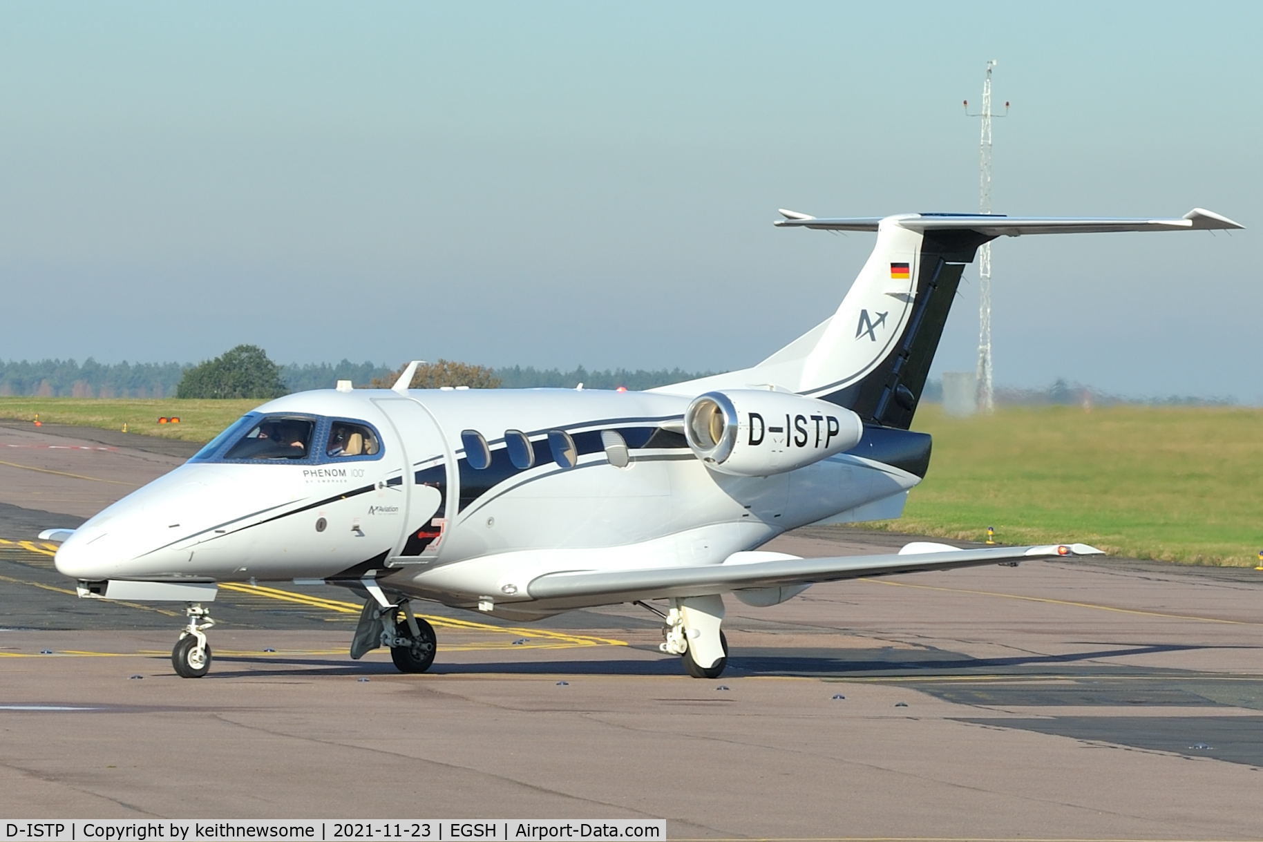 D-ISTP, 2010 Embraer EMB-500 Phenom 100 C/N 50000147, Arriving at Norwich.