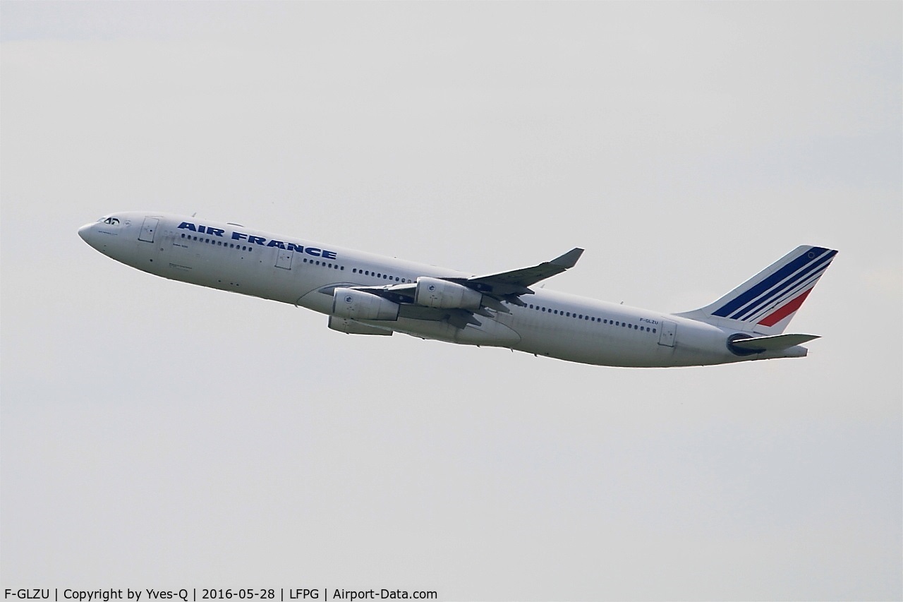 F-GLZU, 2000 Airbus A340-313X C/N 377, Airbus A340-313X, Climbing from rwy 08L, Roissy Charles De Gaulle airport (LFPG-CDG)