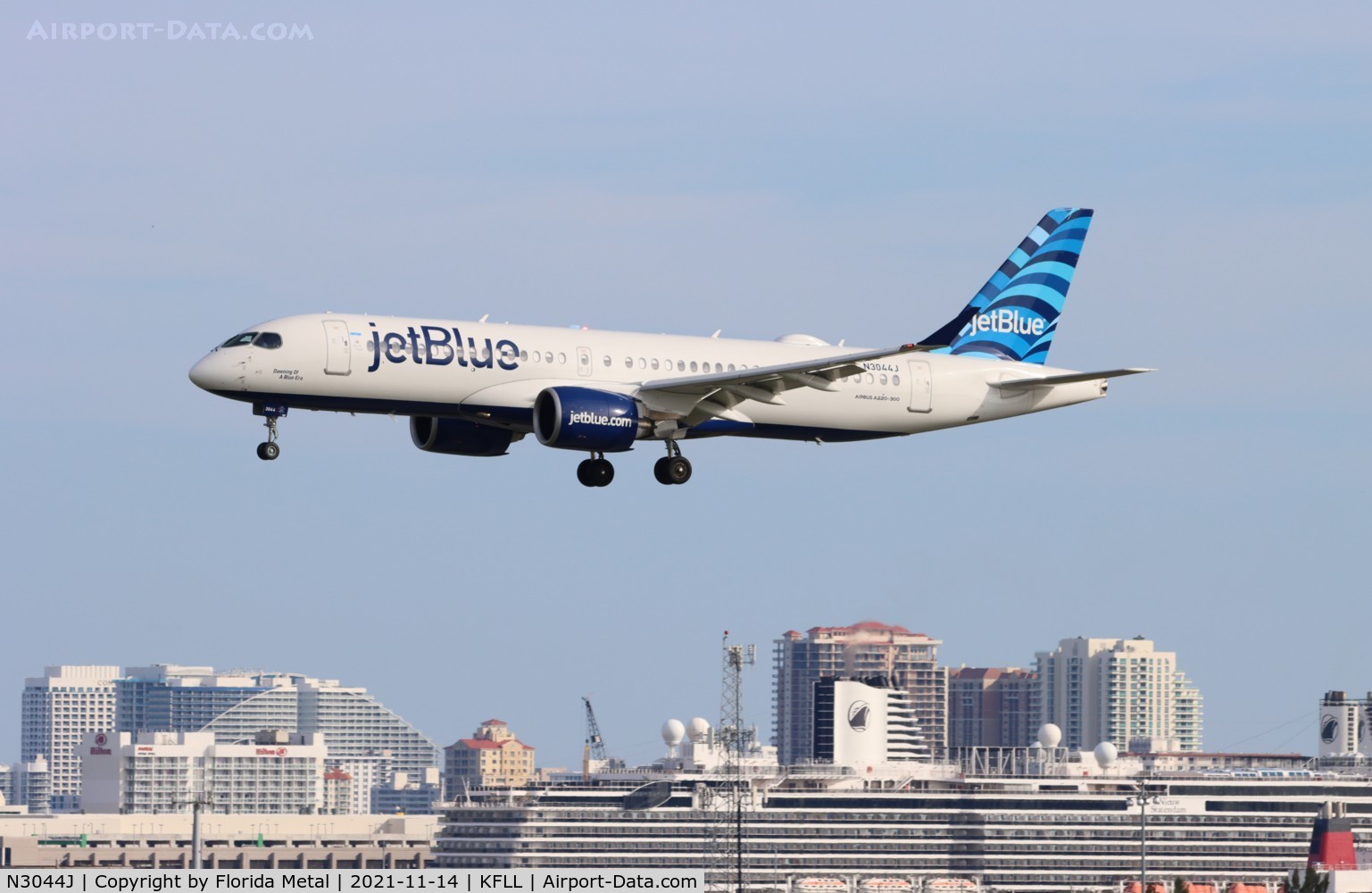 N3044J, 2021 Airbus A220-300 C/N 55108, JetBlue