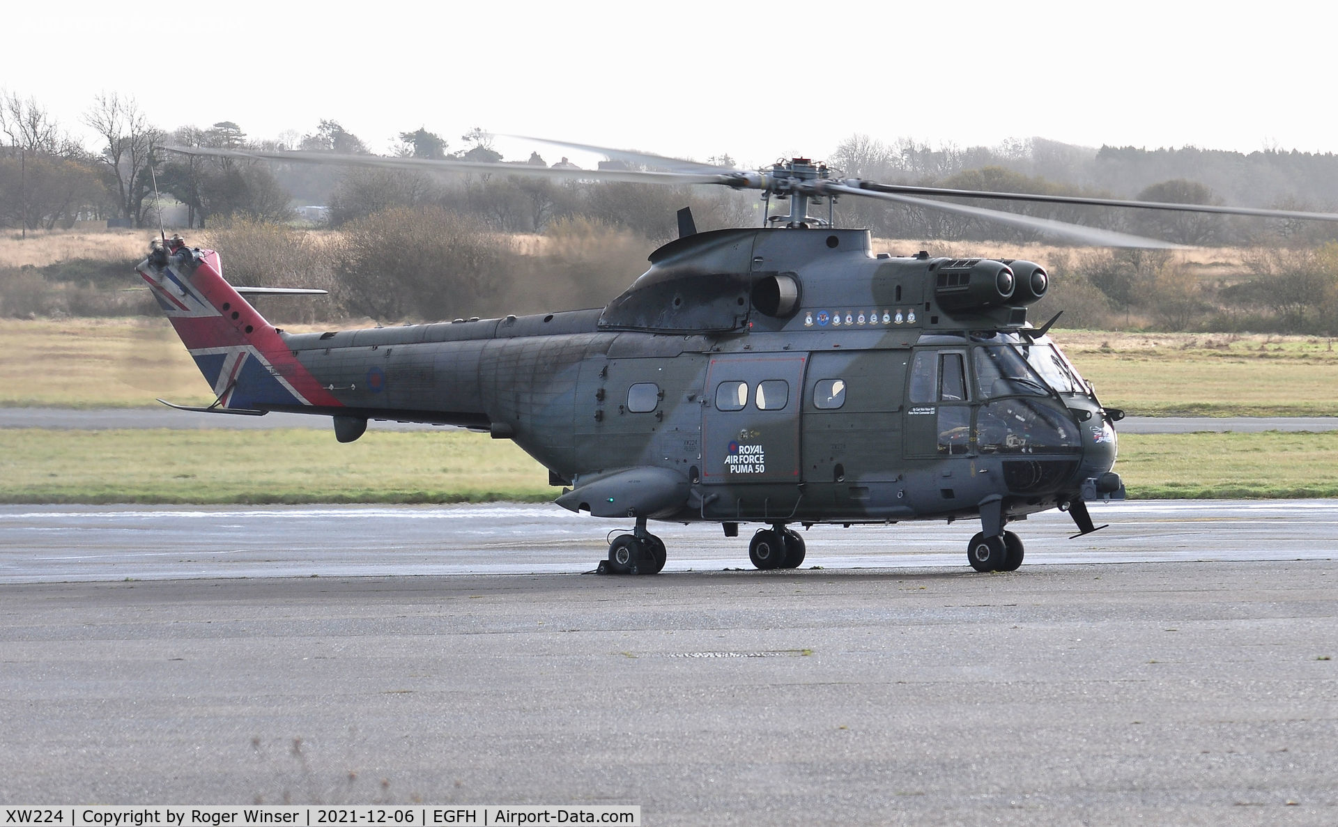 XW224, Westland Puma HC.2 C/N 1166, In 50th anniversary markings of RAF Puma helicopter operations (1971 to 2021).