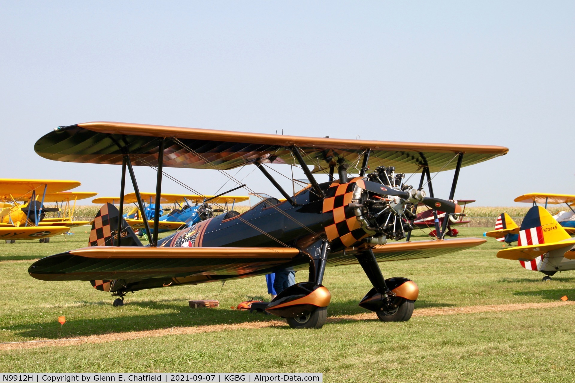 N9912H, 1943 Boeing N2S-3 Kaydet (B75N1) C/N 75-7213, At the Stearman Fly In