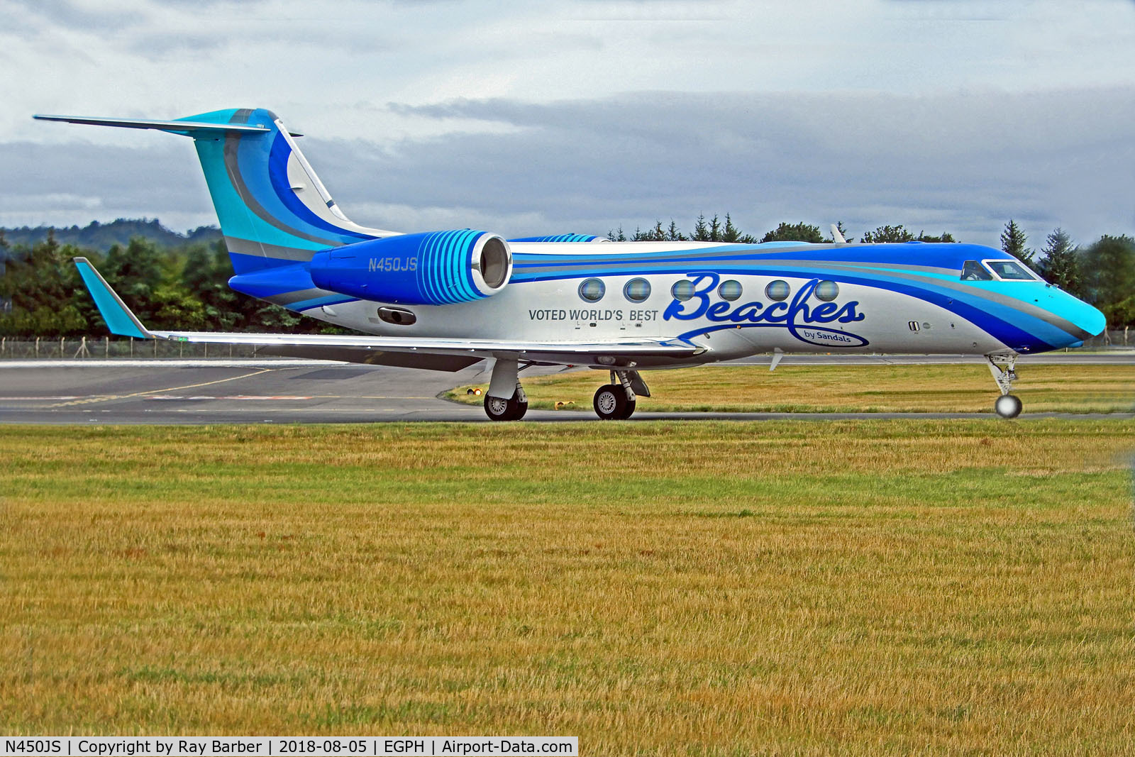 N450JS, 2015 Gulfstream Aerospace GIV-X (G450) C/N 4344, N450JS   Gulfstream G450 [4344] (Sandals Resort International) Edinburgh-Turnhouse~G 05/08/2018