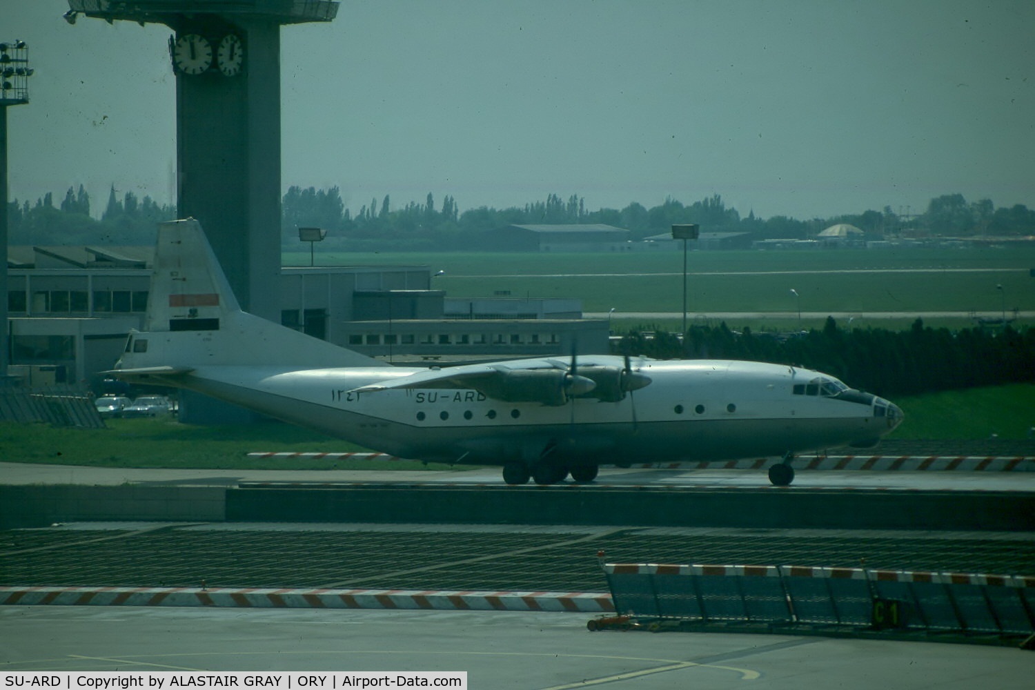 SU-ARD, 1969 Antonov An-12BP C/N 346710, passing infront of the old control tower