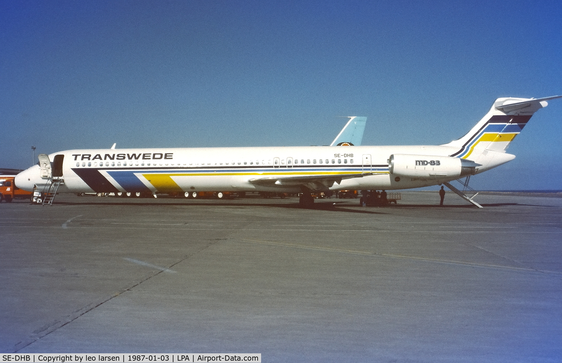 SE-DHB, 1986 McDonnell Douglas MD-83 (DC-9-83) C/N 49396, Las Palmas 3.1.1987