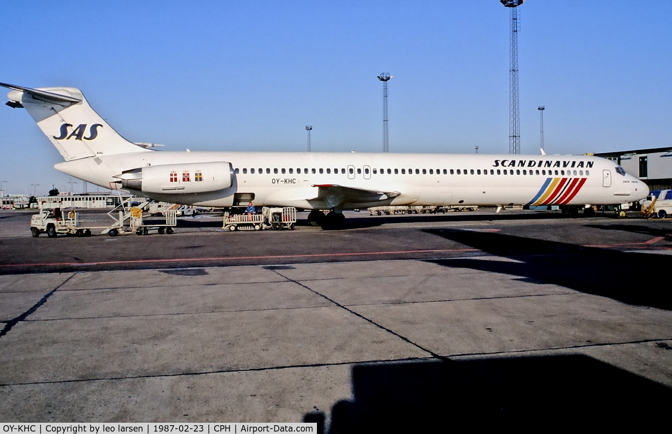 OY-KHC, 1986 McDonnell Douglas MD-82 (DC-9-82) C/N 49436, Copenhagen 23.2.1987