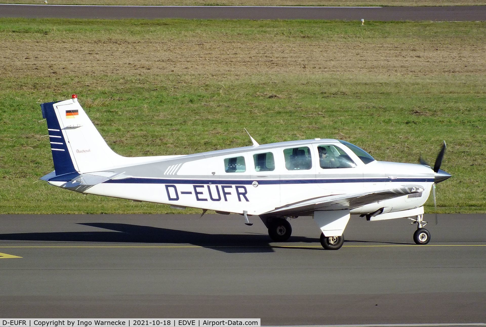 D-EUFR, Raytheon Aircraft Company A36 Bonanza C/N E-3021, Beechcraft (Raytheon) A36 Bonanza at Braunschweig-Wolfsburg airport, Waggum