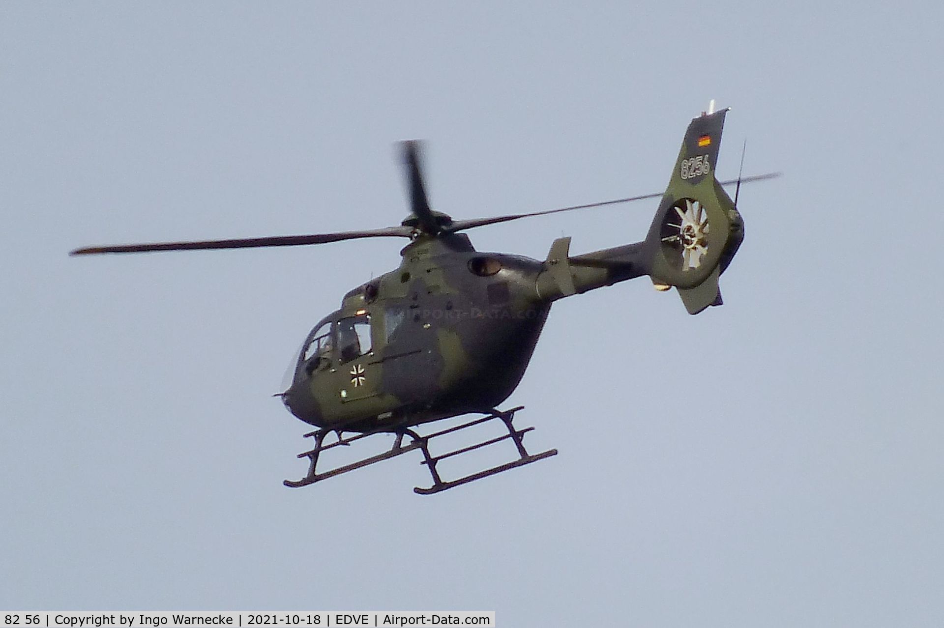 82 56, 2000 Eurocopter EC-135T-1 C/N 0104, Eurocopter EC135T-1 of the Bundeswehr passing by at Braunschweig-Wolfsburg airport, Waggum