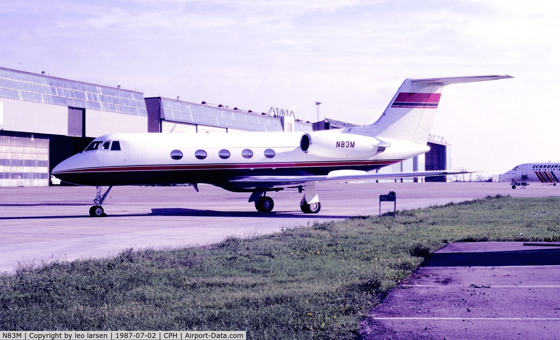 N83M, 1973 Grumman G-1159 Gulfstream II C/N 135, Copenhagen 2.7.1987