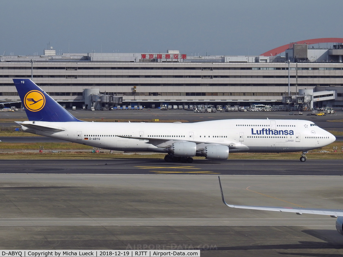 D-ABYQ, 2014 Boeing 747-830 C/N 37840, At Haneda