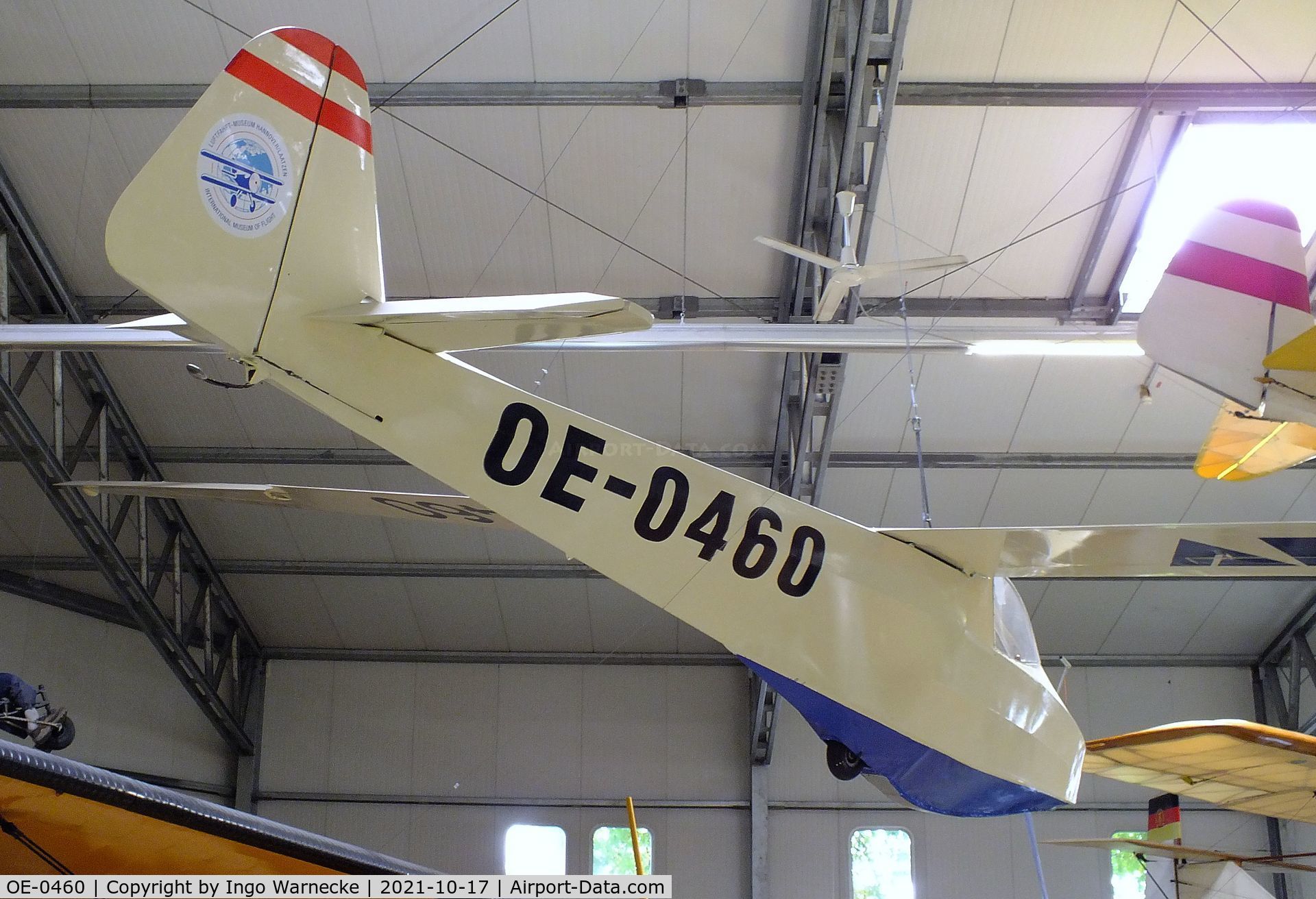 OE-0460, Scheibe L-Spatz 55 C/N R219/H234, Scheibe L-Spatz 55 at the Luftfahrtmuseum Laatzen, Laatzen (Hannover)