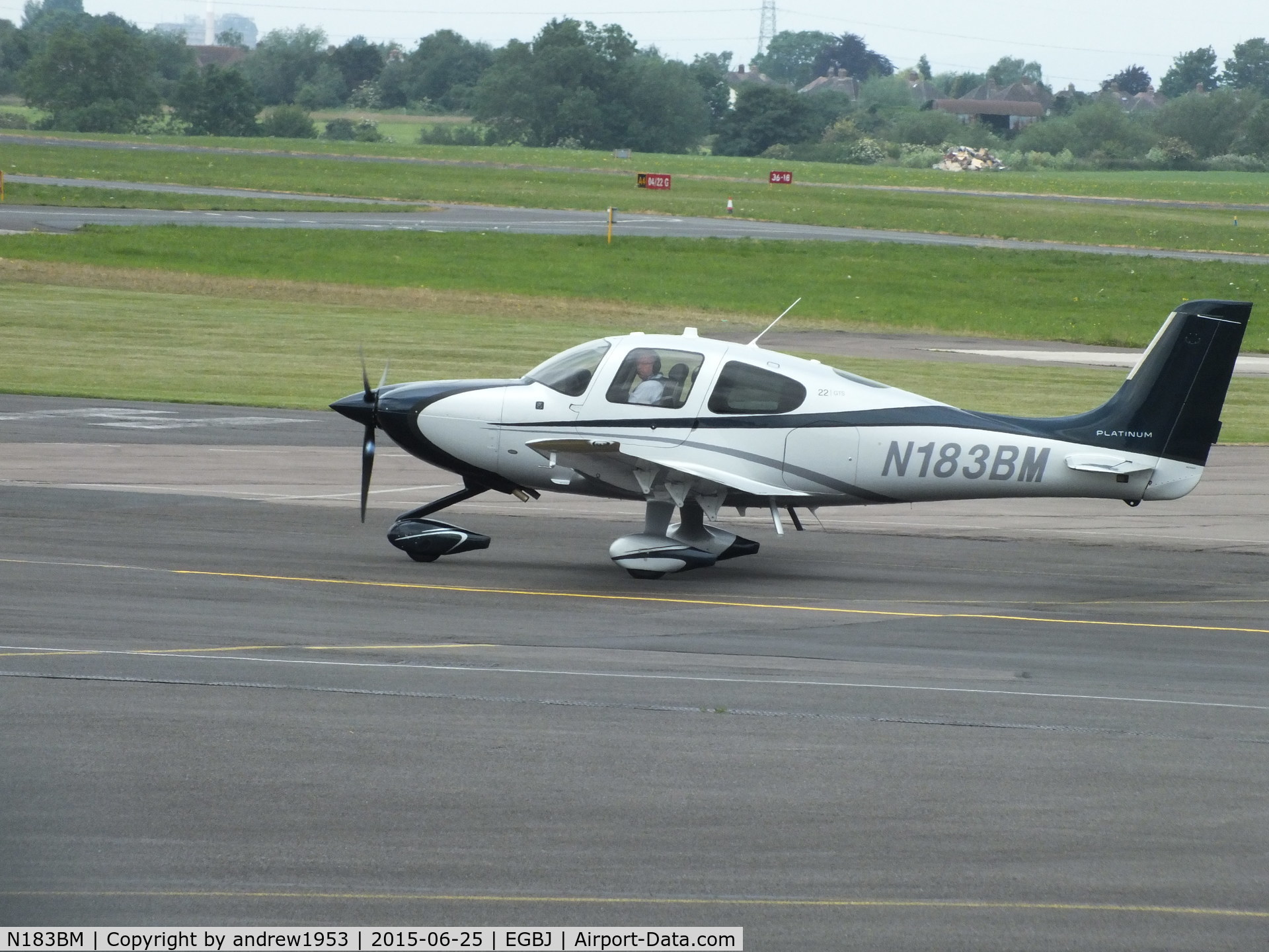 N183BM, 2014 Cirrus SR22 C/N 4080, N183BM at Gloucestershire Airport.