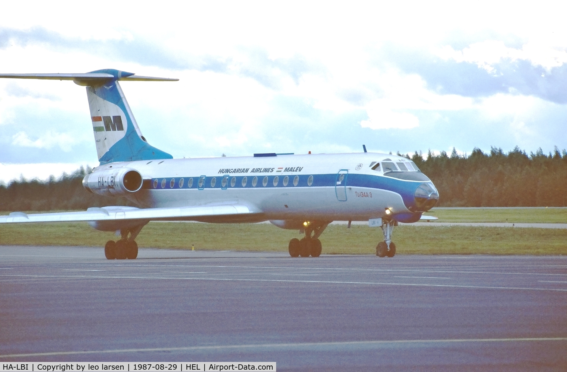 HA-LBI, 1971 Tupolev Tu-134A-3 C/N 1351301, Helsinki 29.8.1987