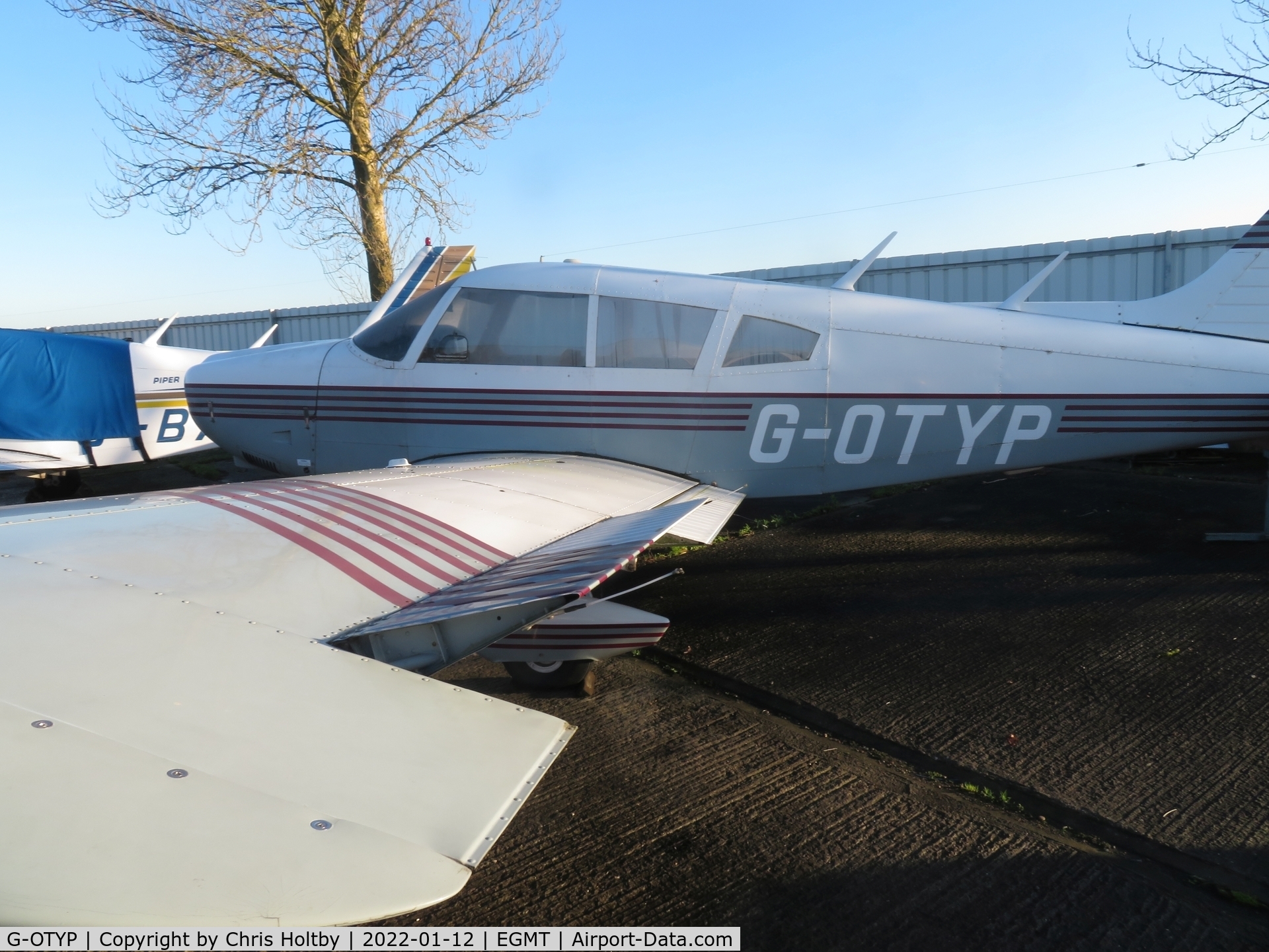 G-OTYP, 1973 Piper PA-28-180 Cherokee Challenger C/N 28-7305166, Parked and stored at Thurrock Airfield, Essex