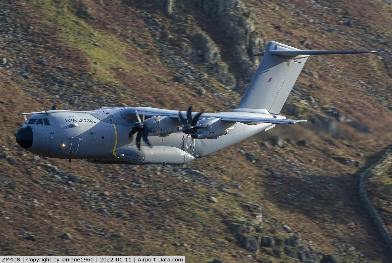 ZM408, 2015 Airbus A400M Atlas C.1 C/N 027, Low Level in Cumbria