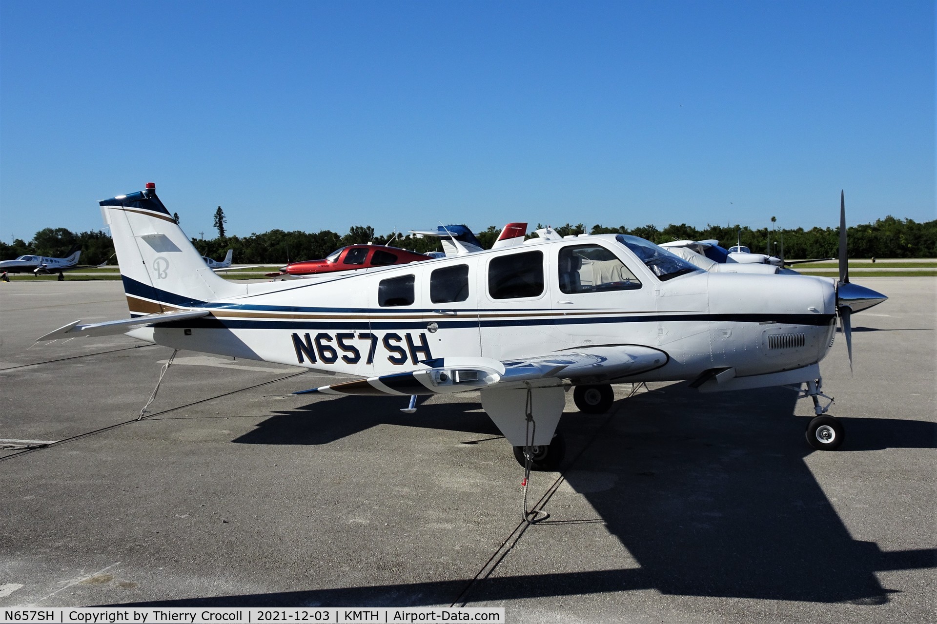 N657SH, Raytheon Aircraft Company G36 C/N E-3657, Parked at Marathon Airport, FL USA