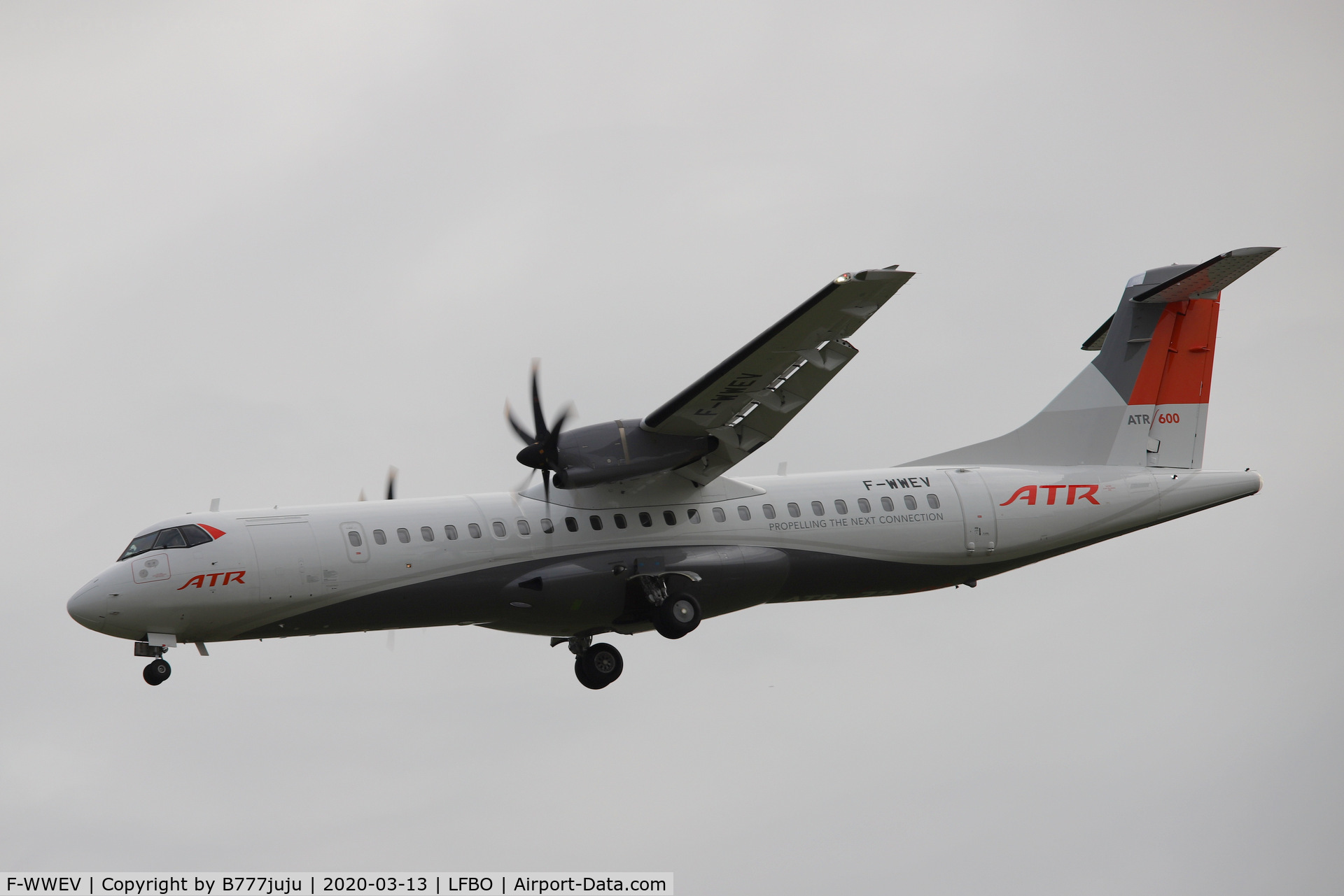 F-WWEV, ATR 72-600 C/N 1157, test flight