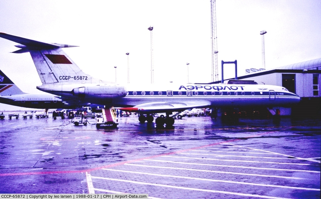 CCCP-65872, 1975 Tupolev Tu-134A C/N 29312, Copenhagen 17.1.1988