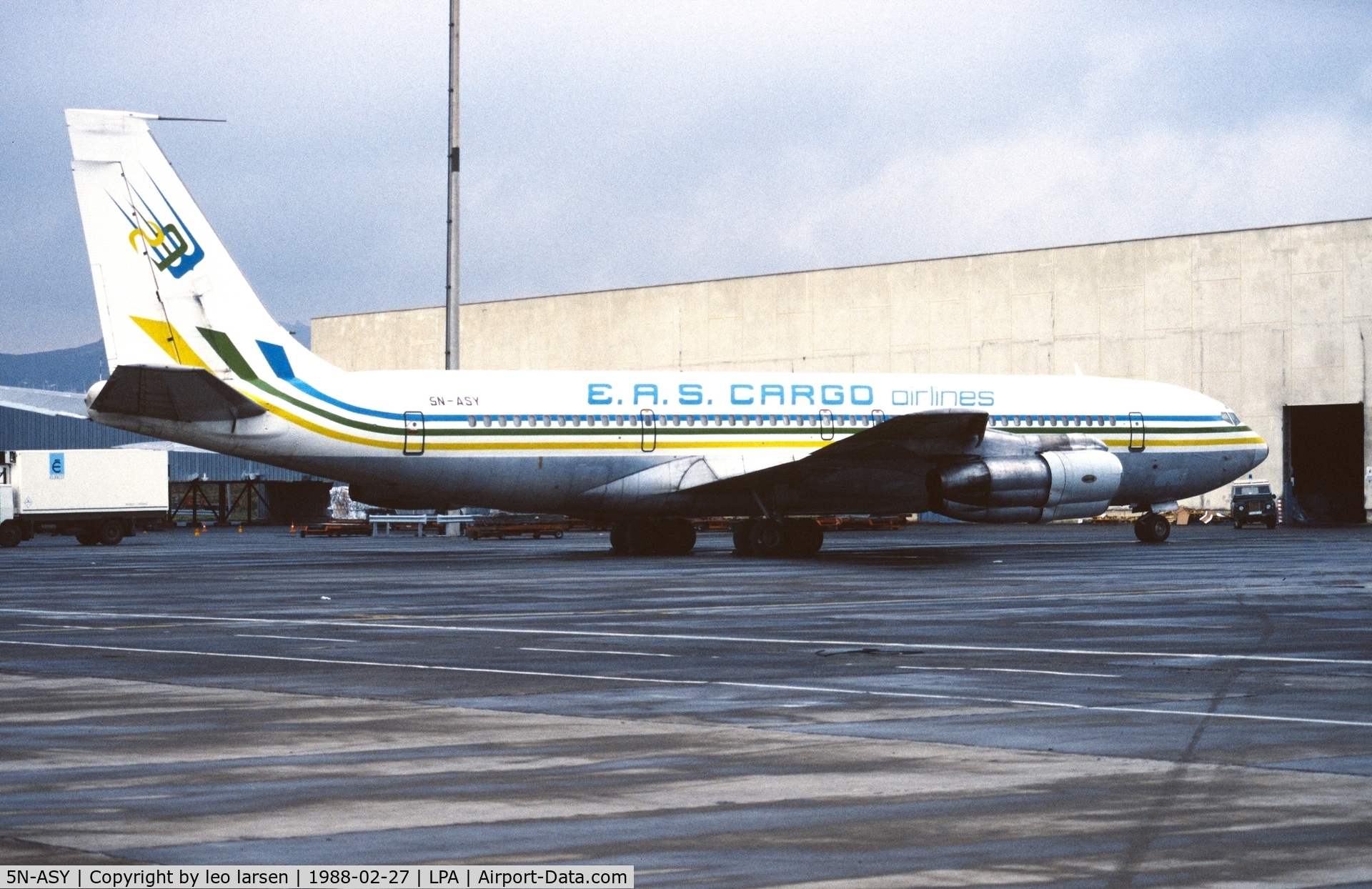 5N-ASY, Boeing 707-351C C/N 18922, Las Palmas 27.2.1988