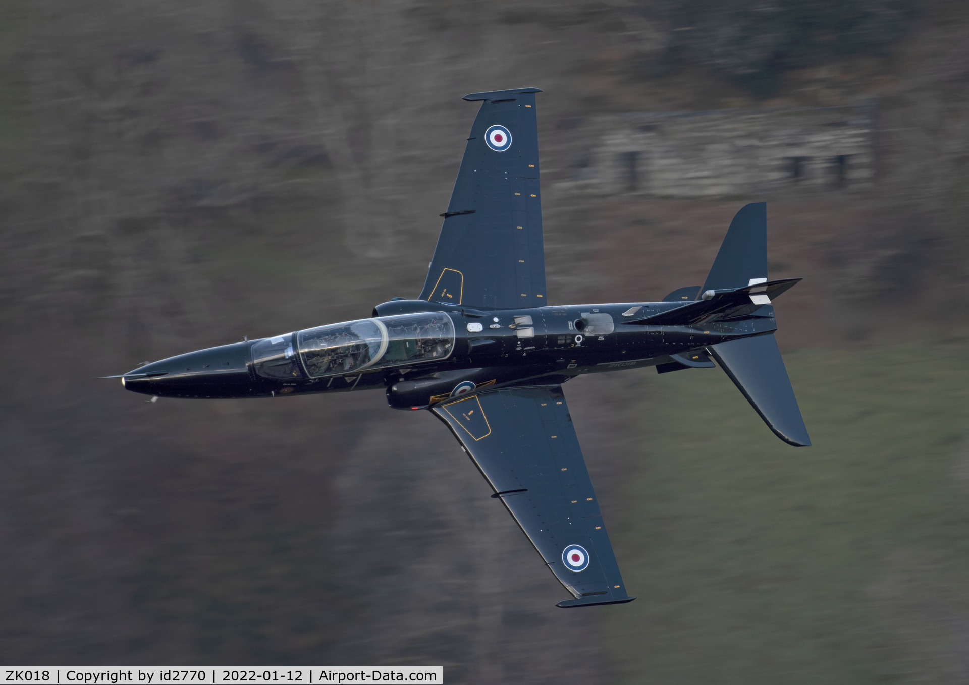 ZK018, 2008 British Aerospace Hawk T2 C/N RT009/1247, Low Level in LFA7