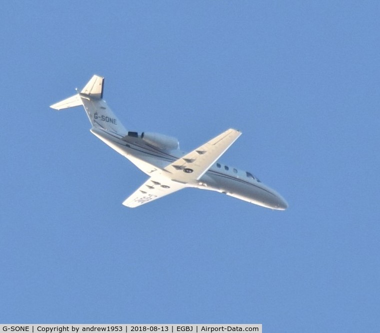 G-SONE, 2001 Cessna 525A CitationJet CJ2 C/N 525A-0031, G-SONE over the Bristol Channel.
