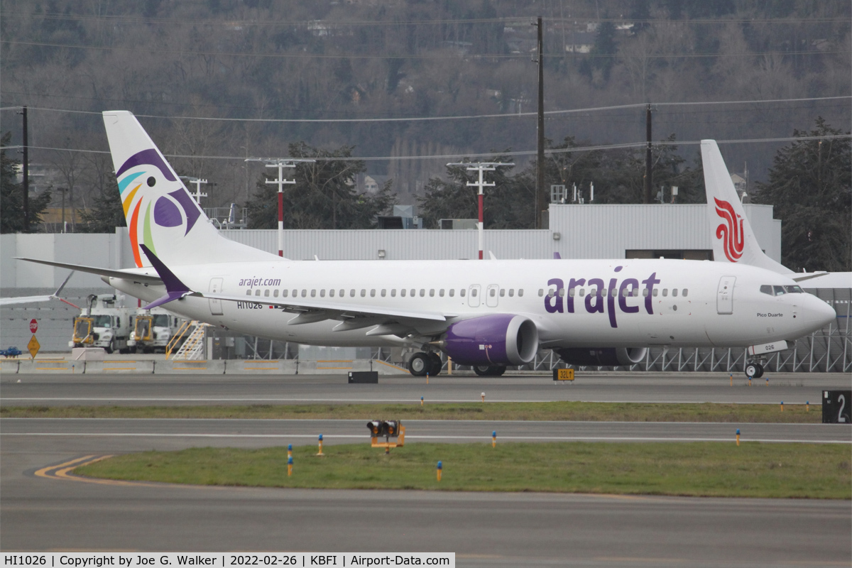 HI1026, 2022 Boeing 737-8 MAX C/N 60195, First aircraft for new Dominican carrier Arajet. Aircraft is name 
