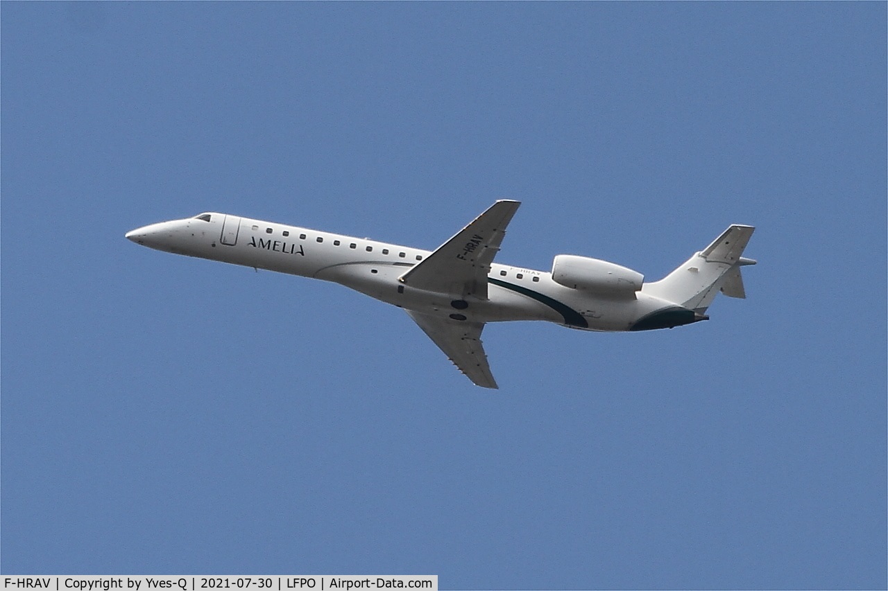 F-HRAV, 1999 Embraer ERJ-145LU (EMB-145LU) C/N 145147, Embraer ERJ-145LU, Climbing from rwy 24, Paris-Orly airport (LFPO-ORY)