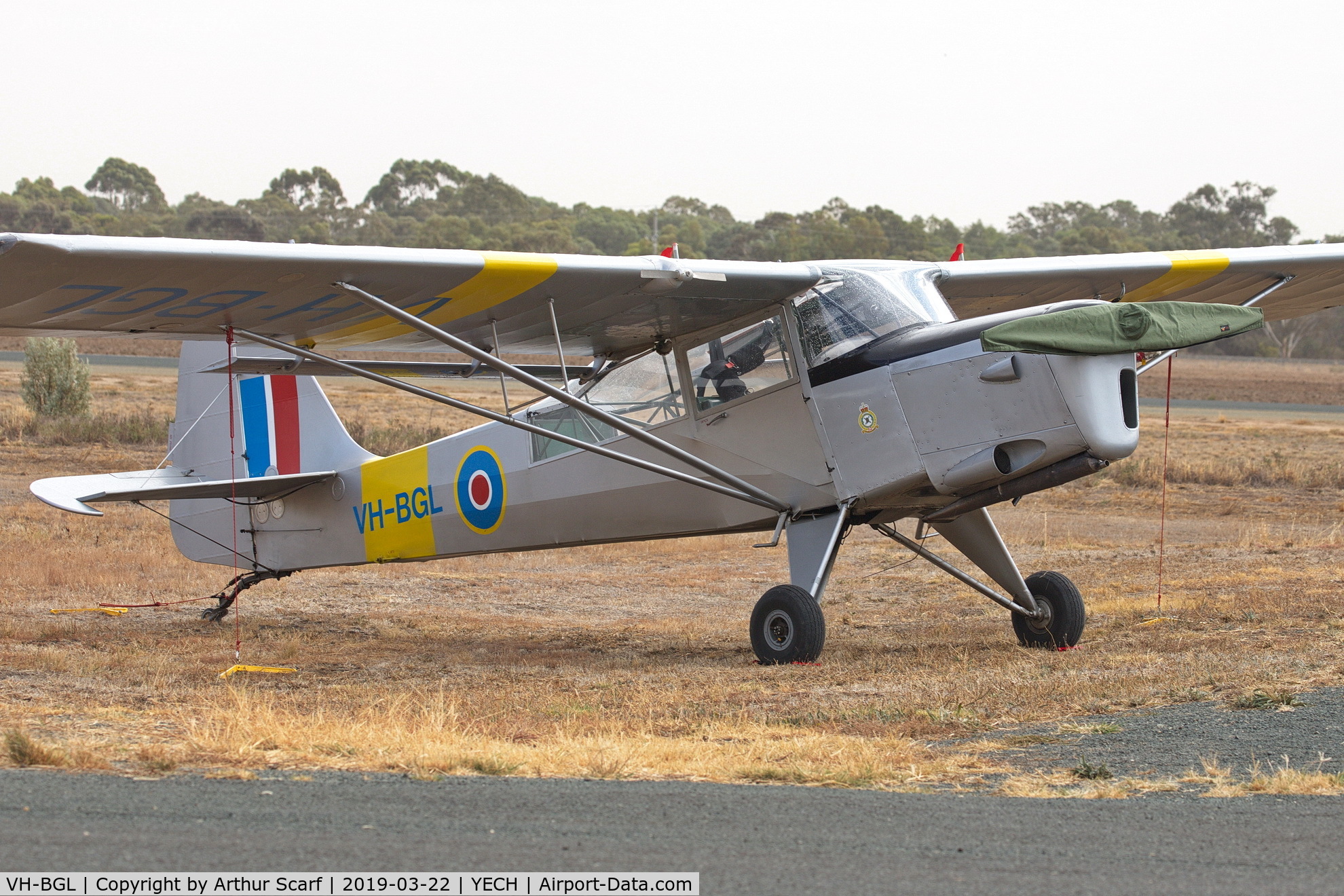 VH-BGL, 1952 Beagle A-61 Terrier 1 C/N B.3746, Antique Aeroplane Association of Australia fly in Echuca Vic 2019