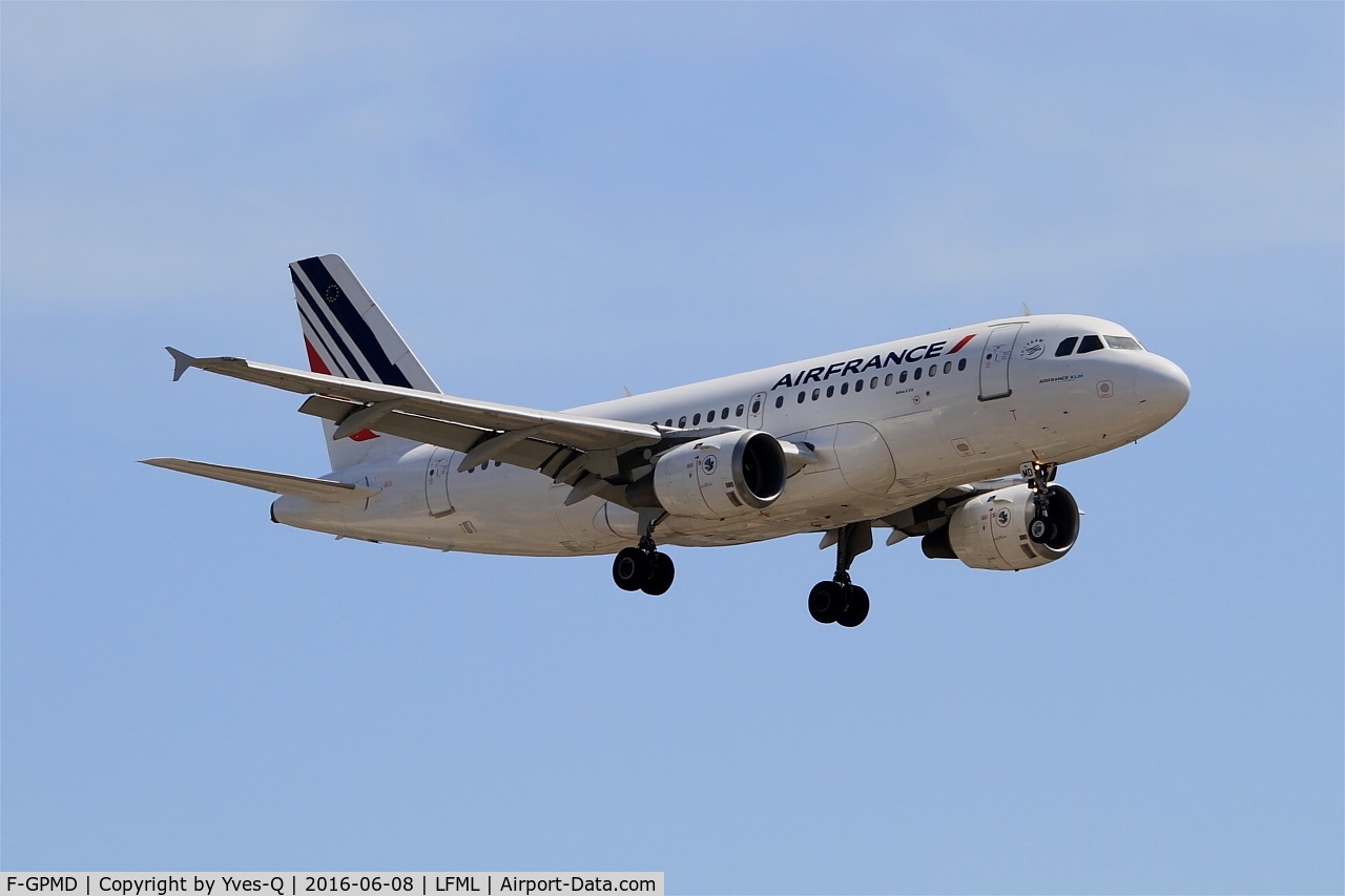 F-GPMD, 1993 Airbus A319-113 C/N 618, Airbus A319-113, Short approach rwy 31R, Marseille-Provence Airport (LFML-MRS)